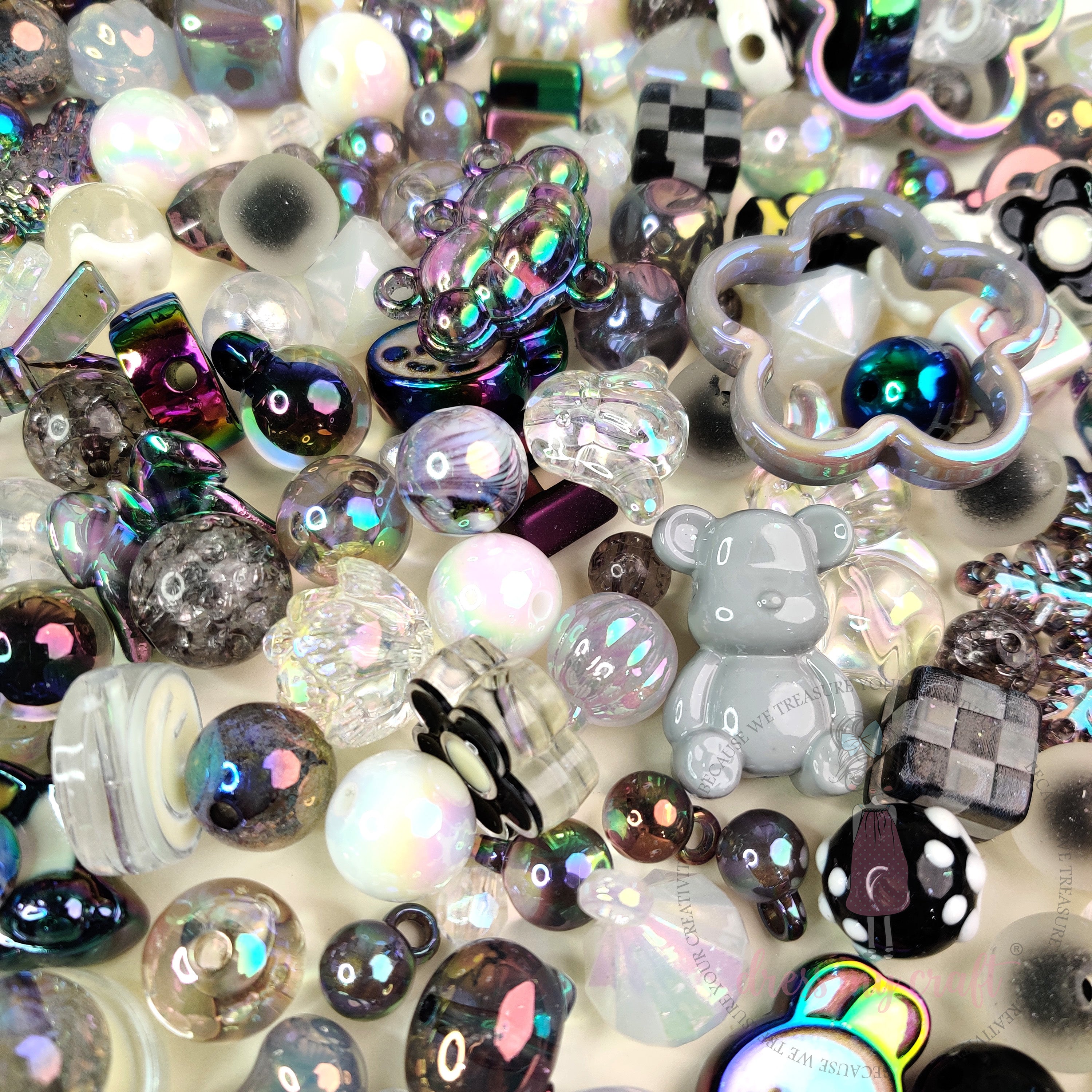 Premium Acrylic Beads -Black Family