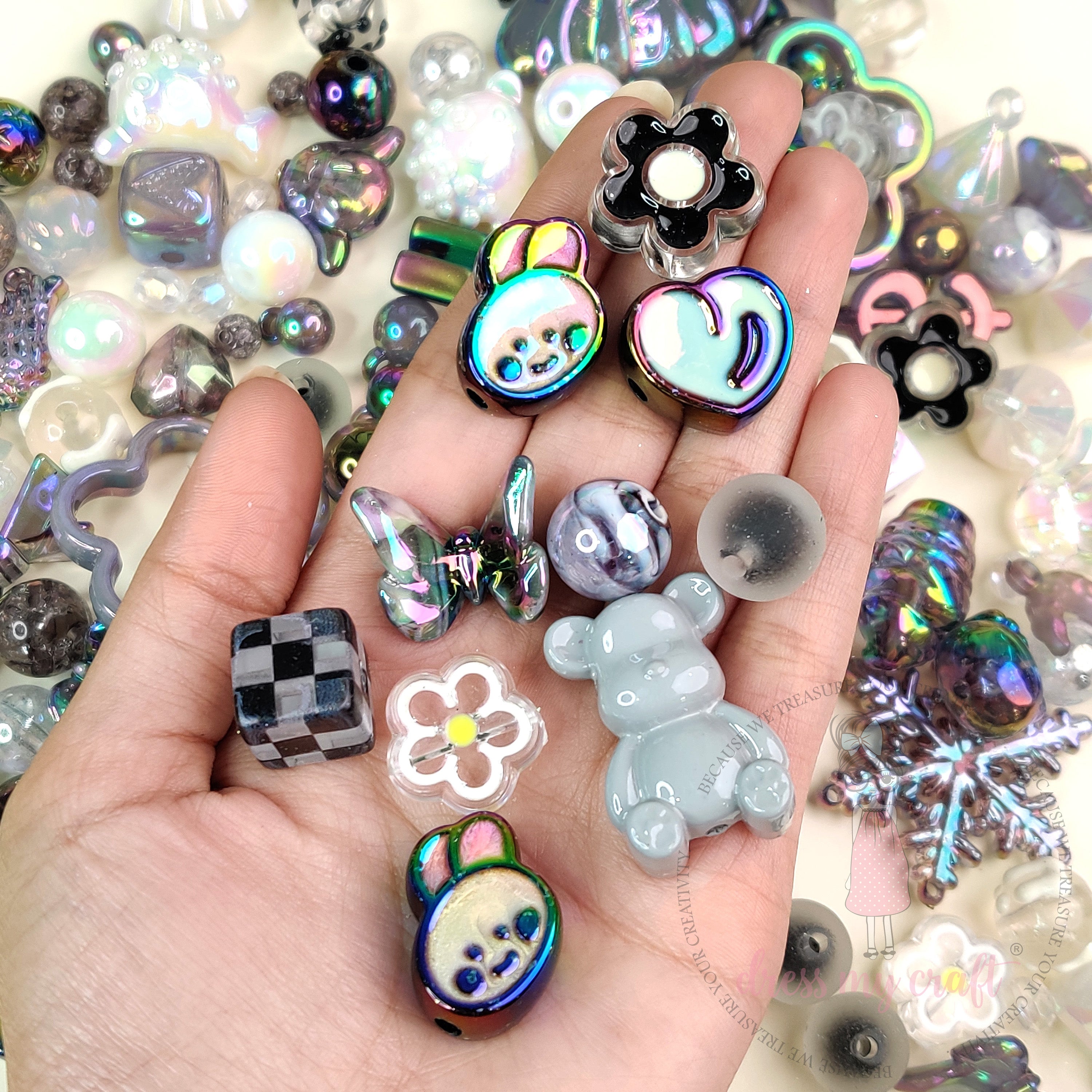 Premium Acrylic Beads -Black Family
