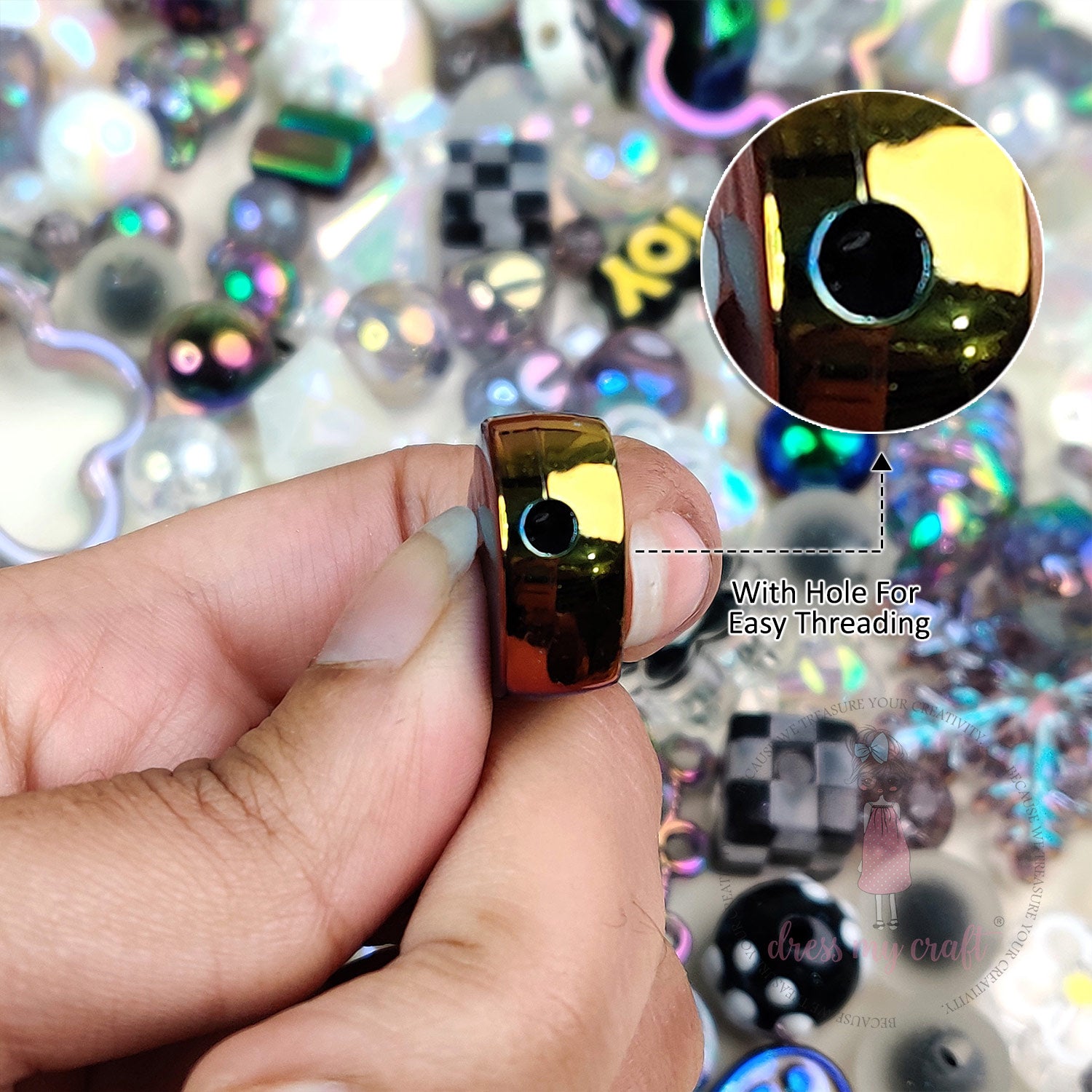 Premium Acrylic Beads -Black Family