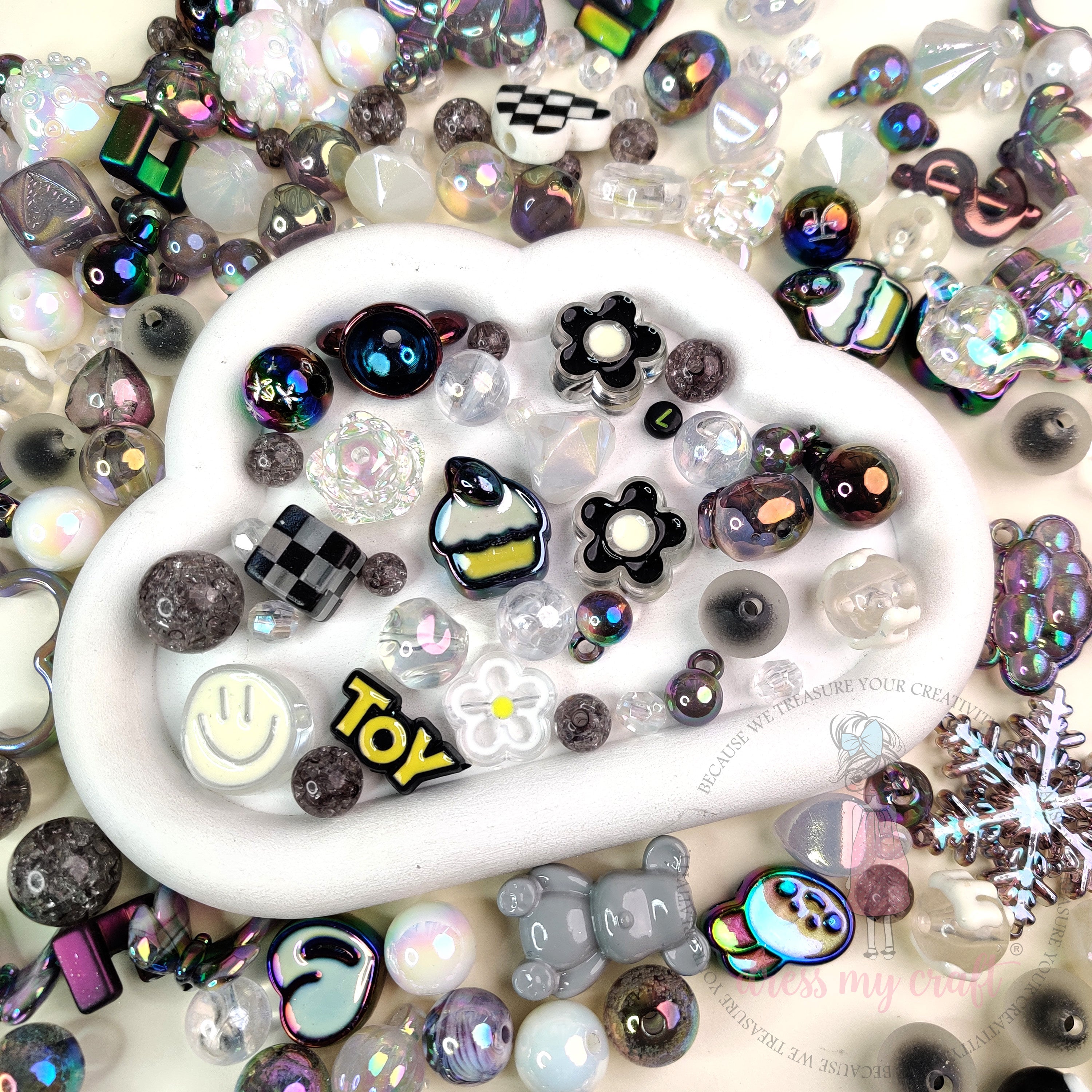 Premium Acrylic Beads -Black Family