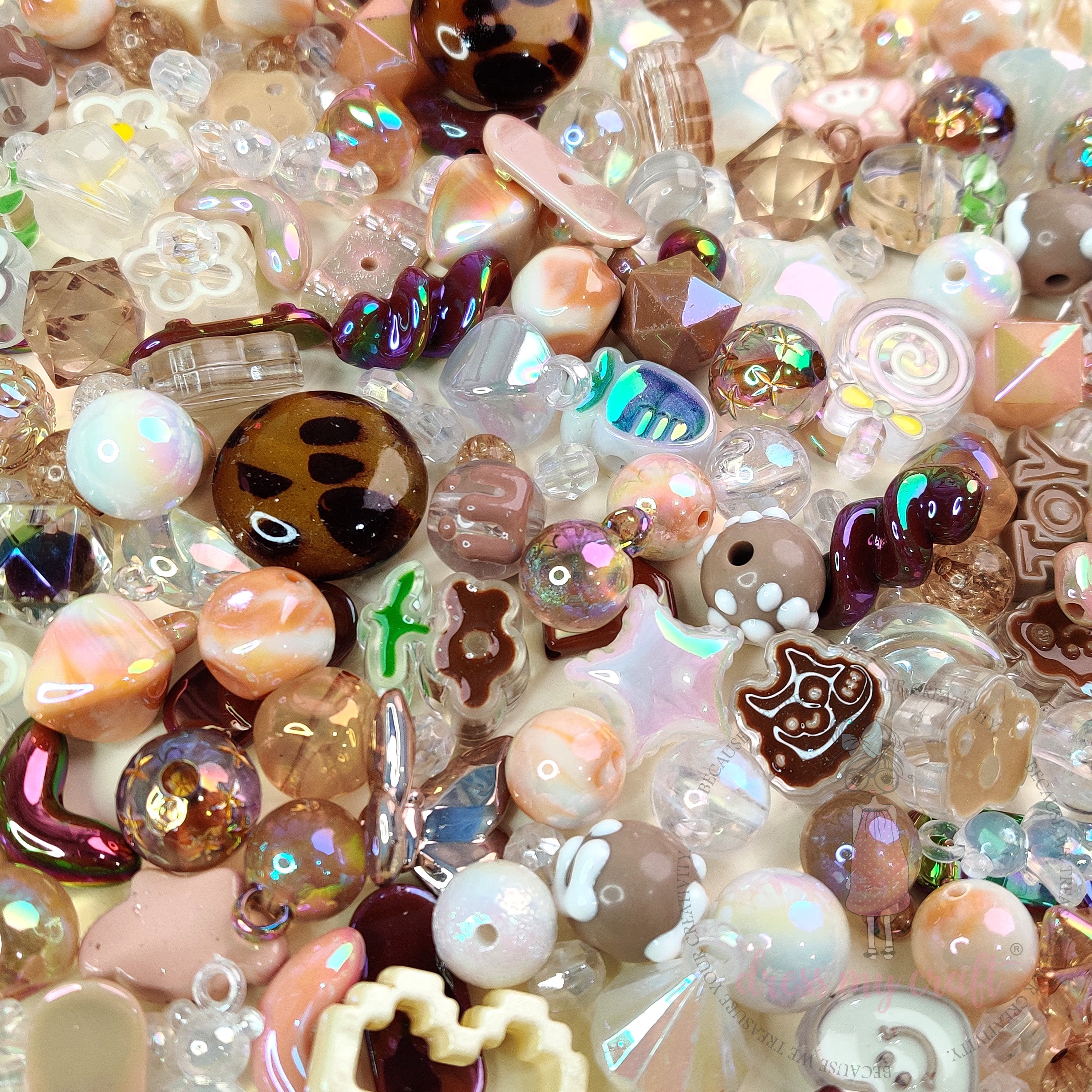 Premium Acrylic Beads -Brown Family