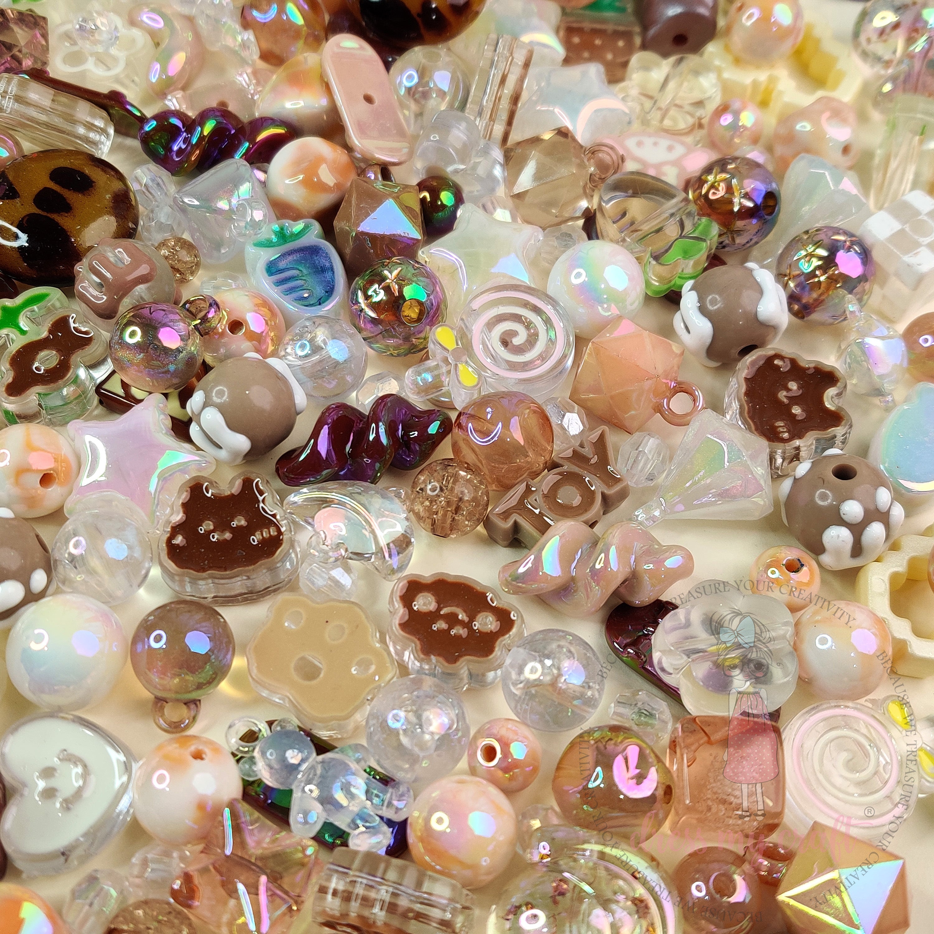 Premium Acrylic Beads -Brown Family