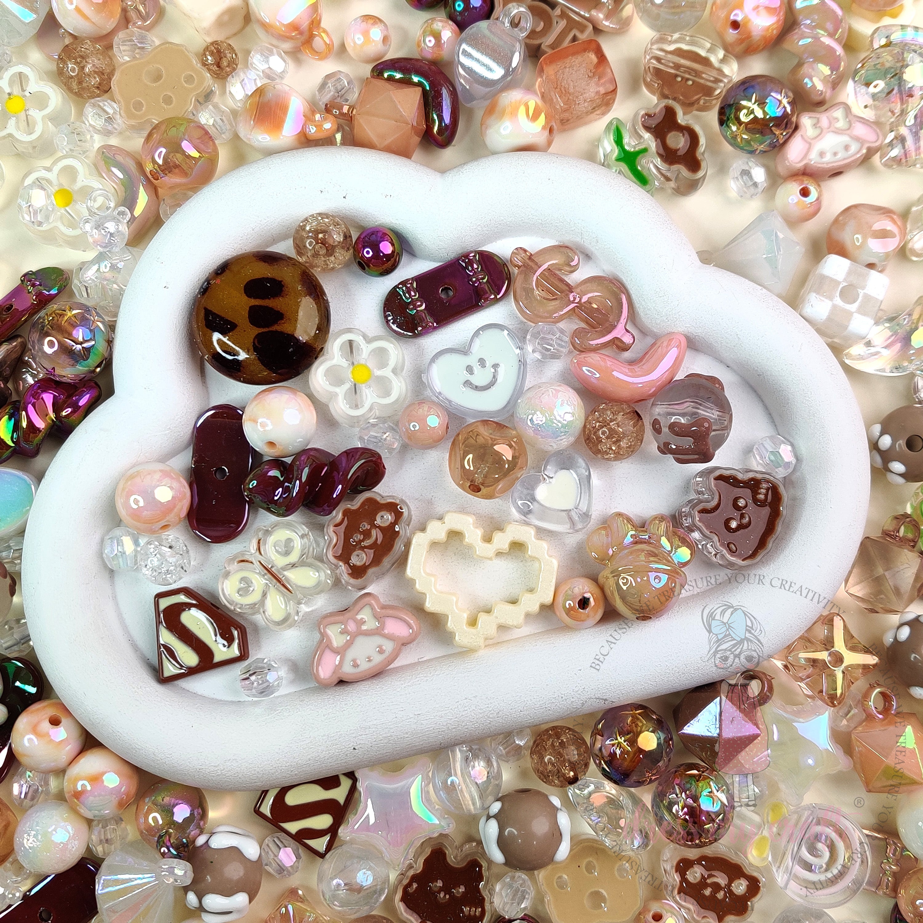 Premium Acrylic Beads -Brown Family