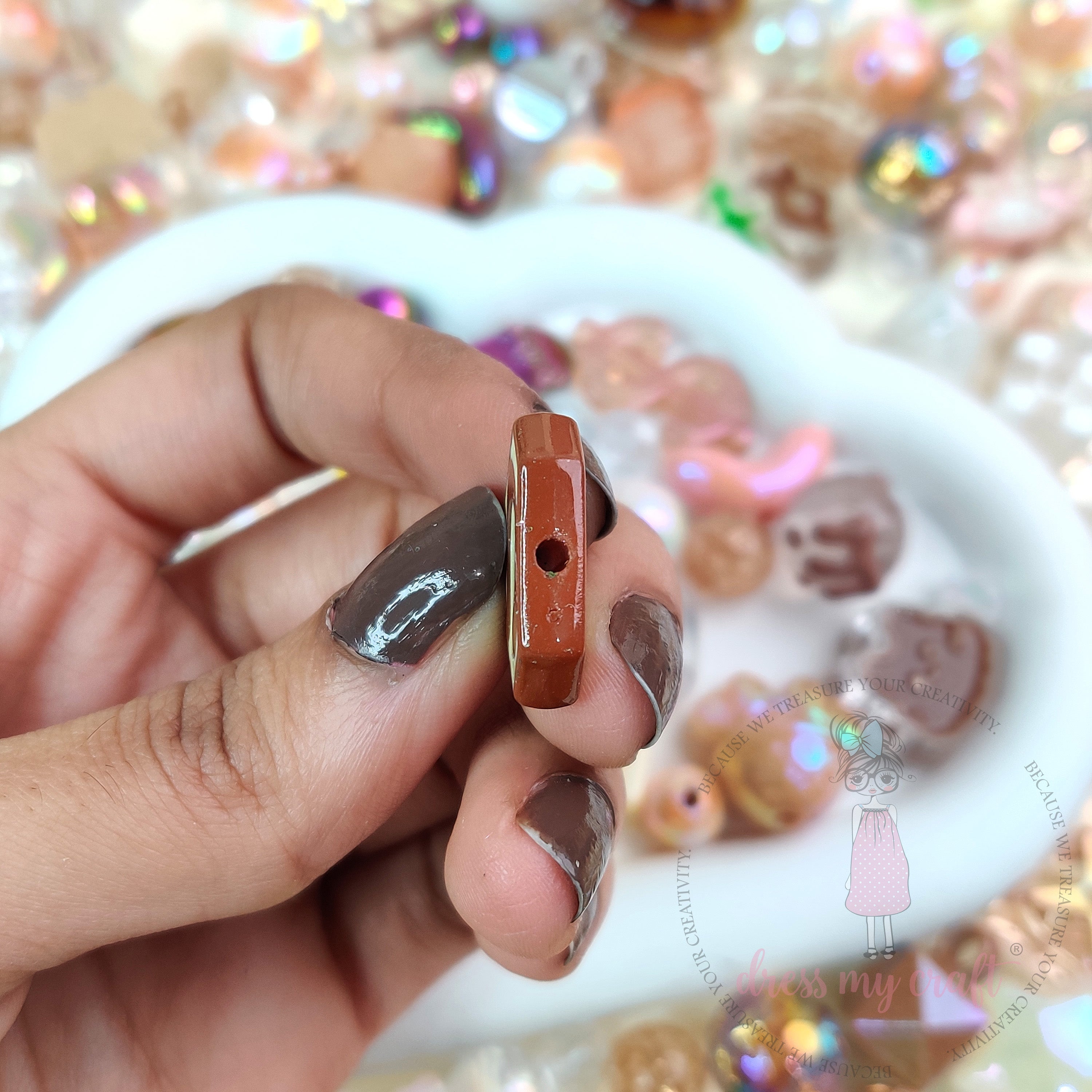 Premium Acrylic Beads -Brown Family