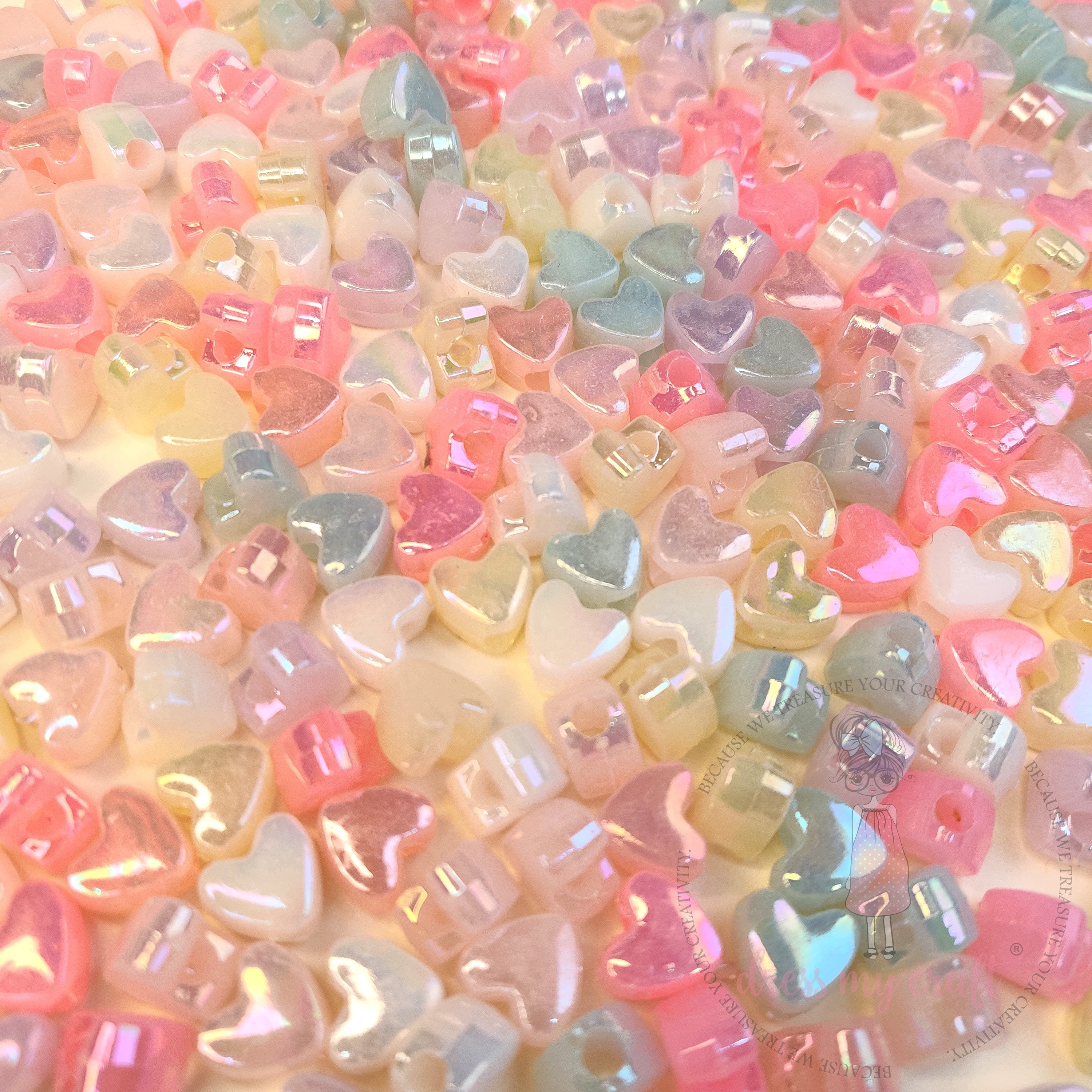 Holographic Soft Heart Beads