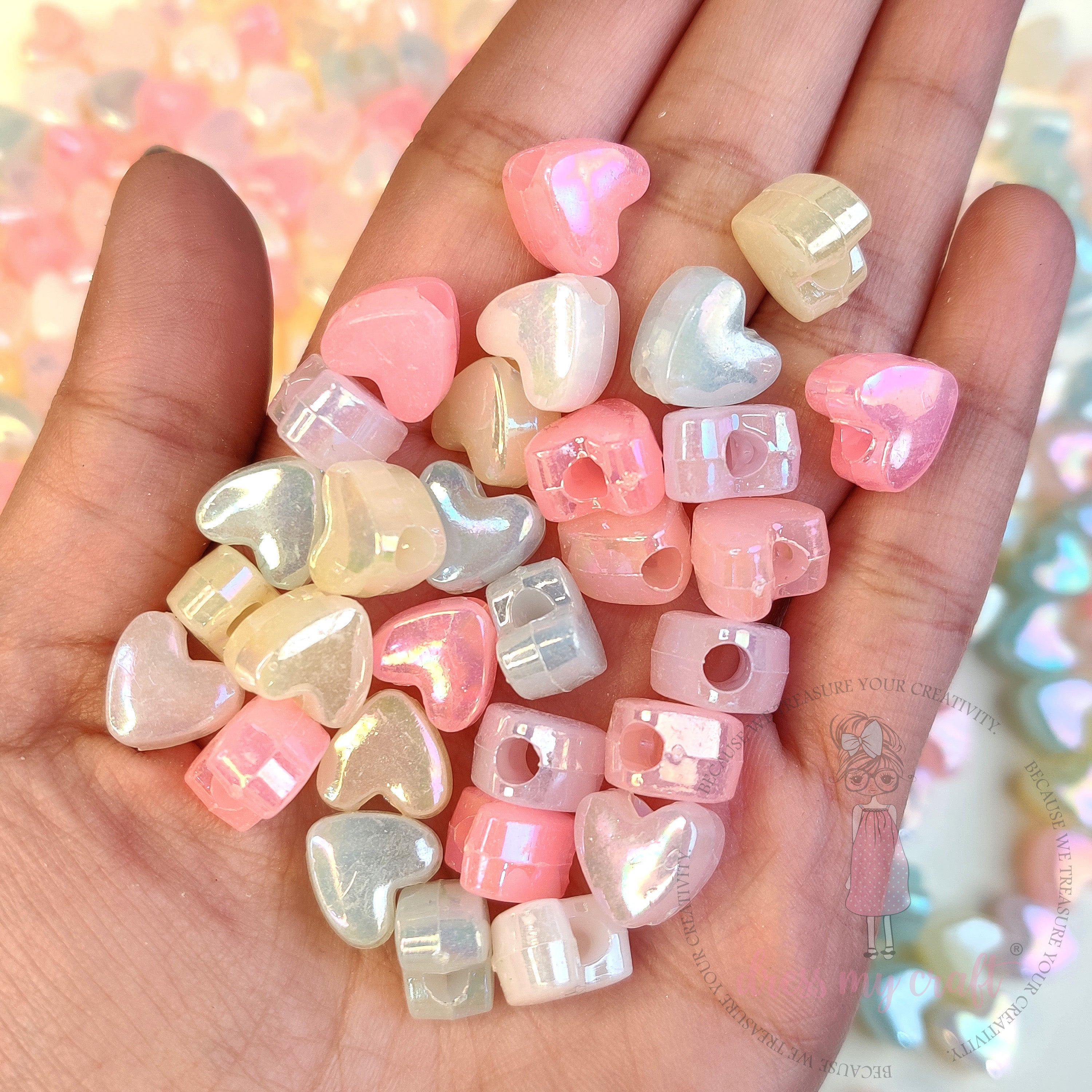 Holographic Soft Heart Beads
