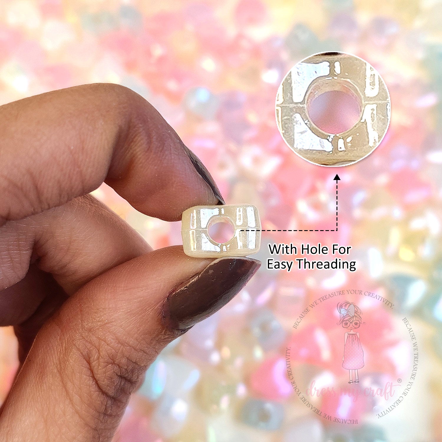 Holographic Soft Heart Beads