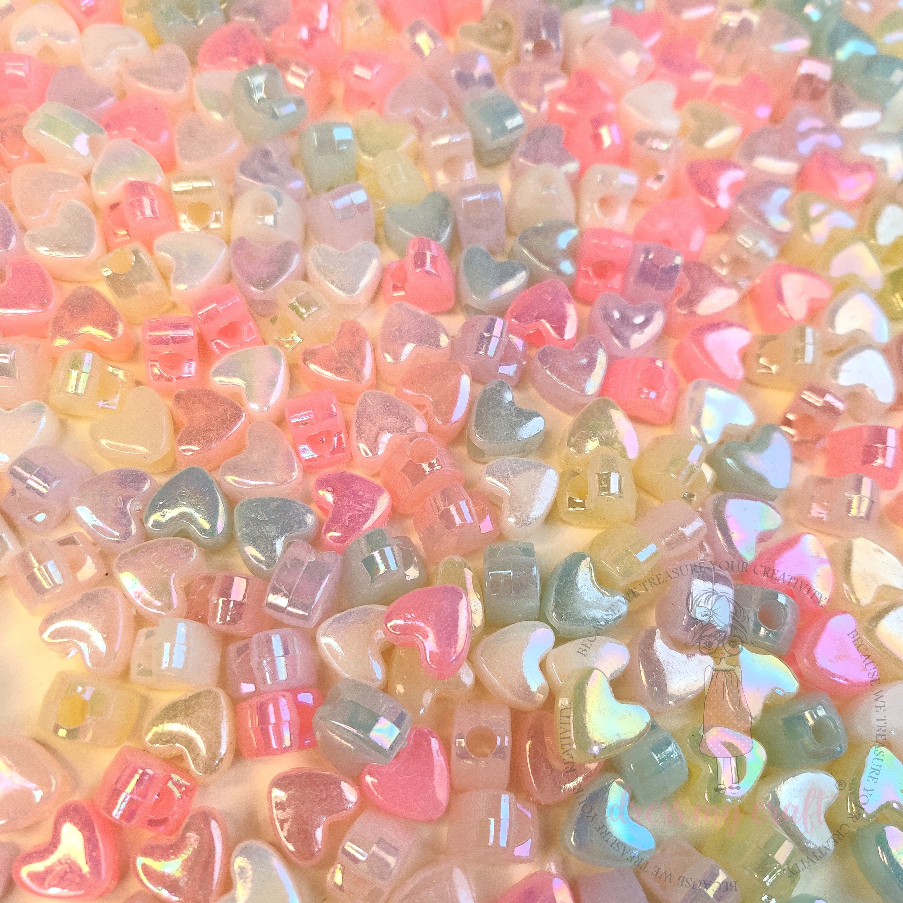 Holographic Soft Heart Beads
