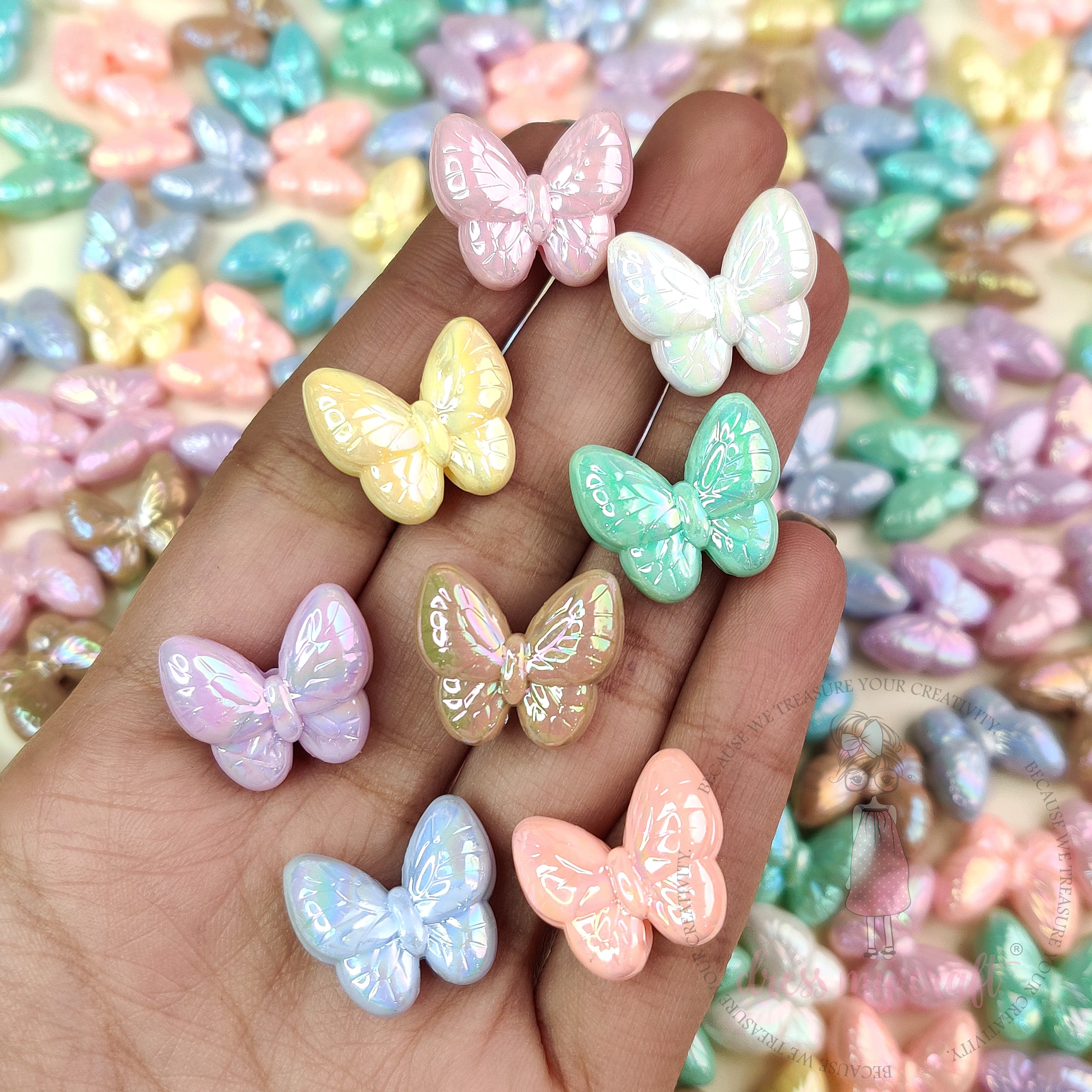 Holographic Textured Wing Butterfly Beads