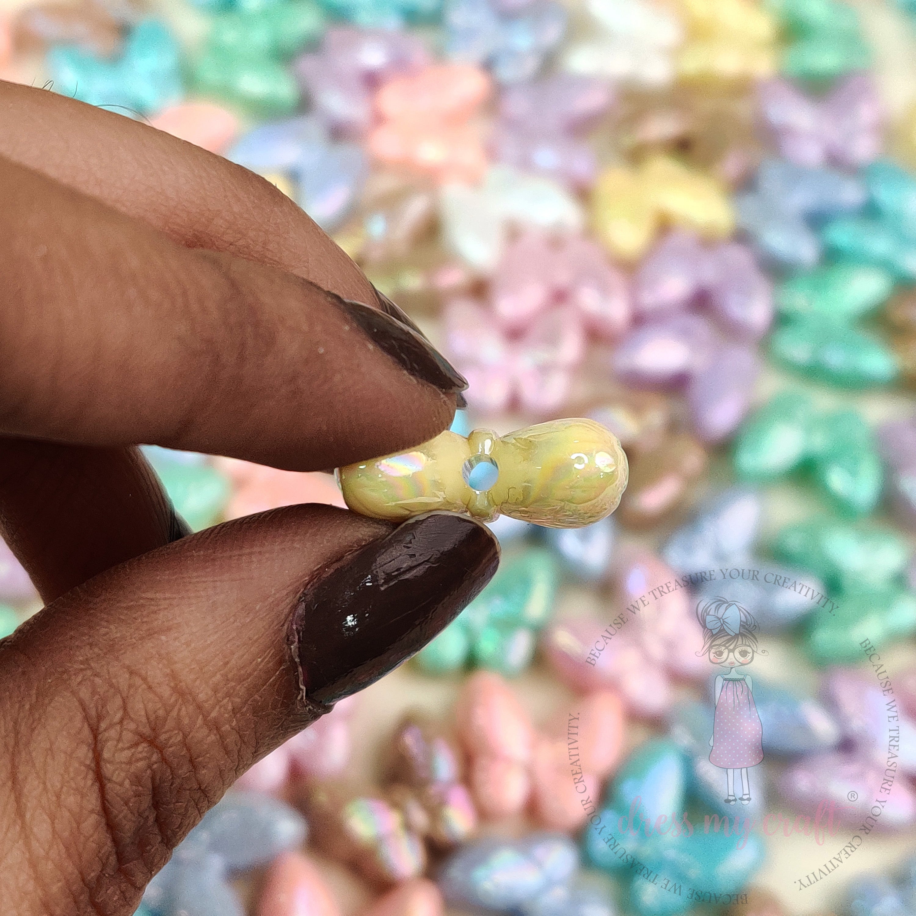 Holographic Textured Wing Butterfly Beads
