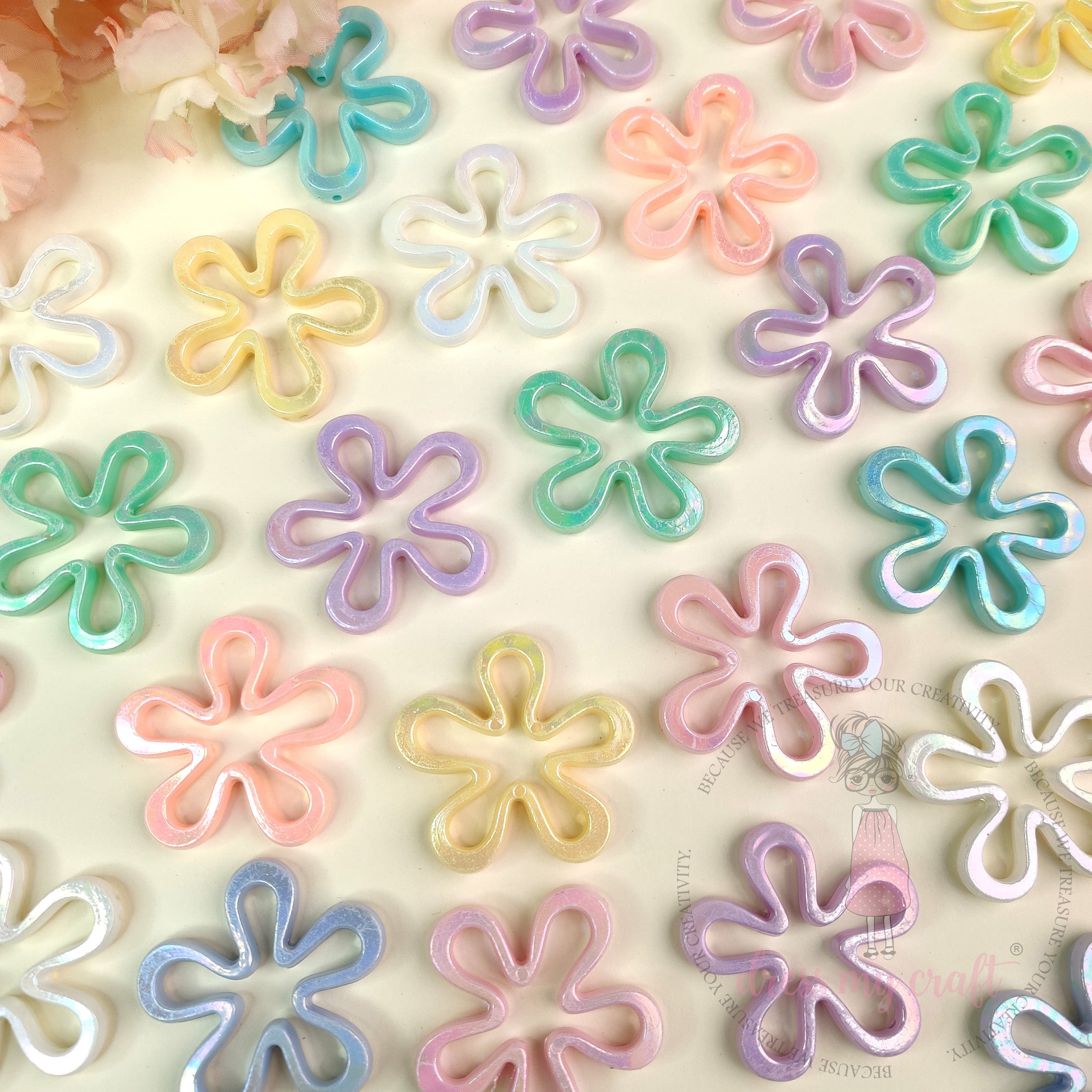 Holographic Wavy Bloom Beads