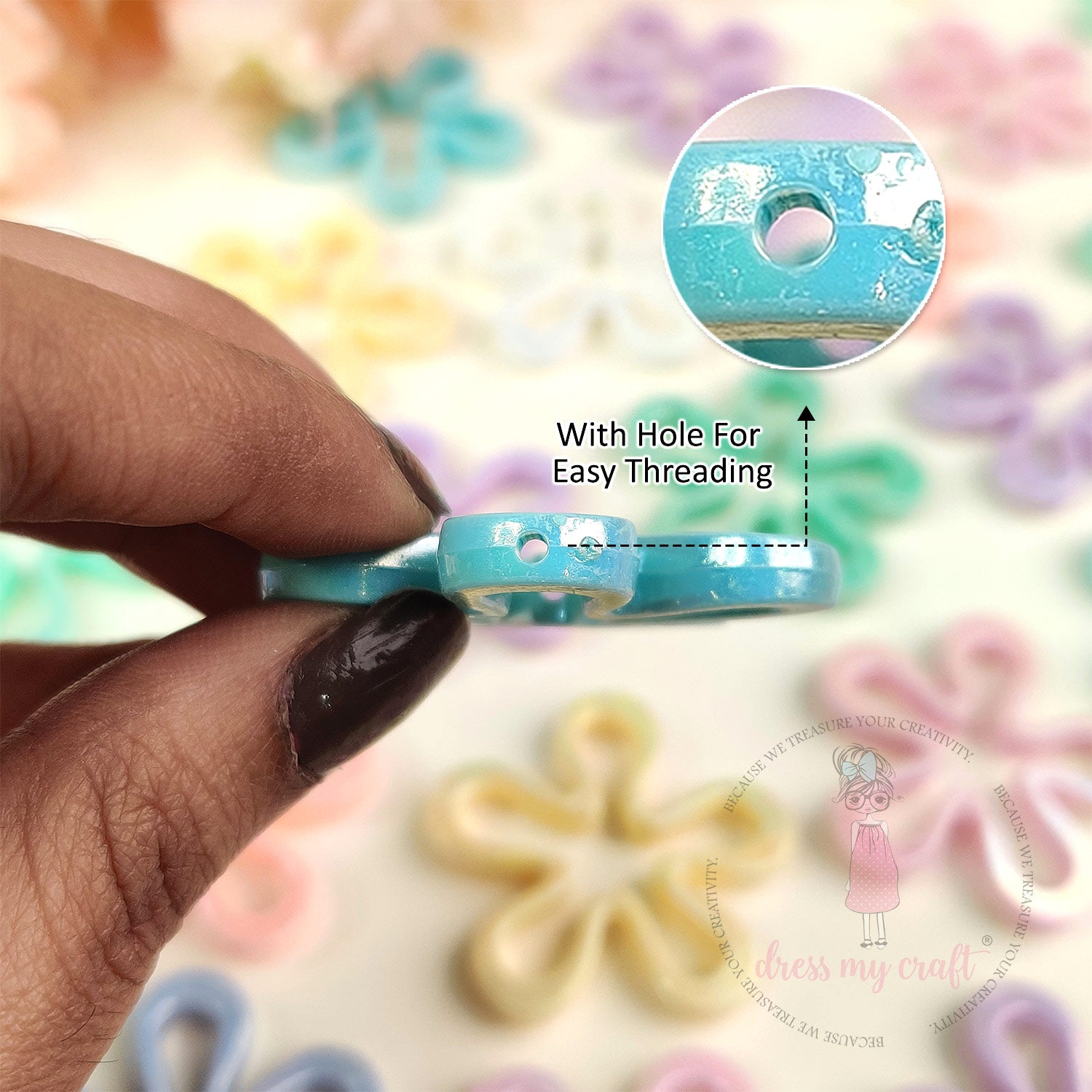 Holographic Wavy Bloom Beads