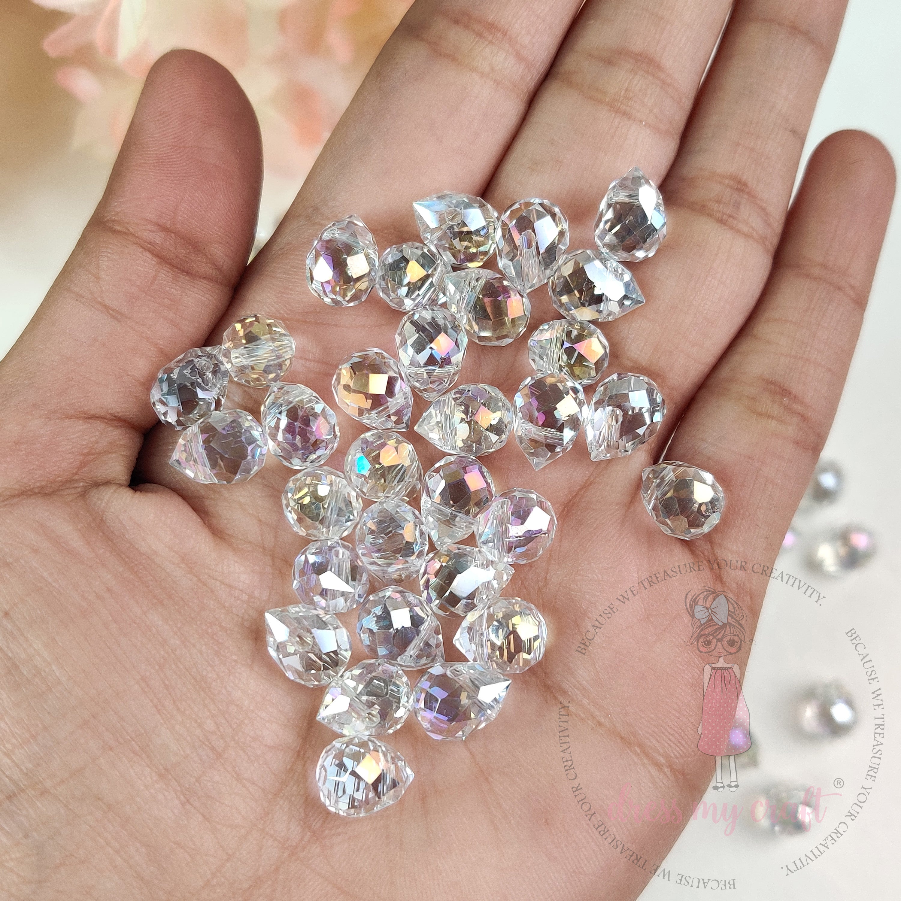 Crystal Clear Drop Beads