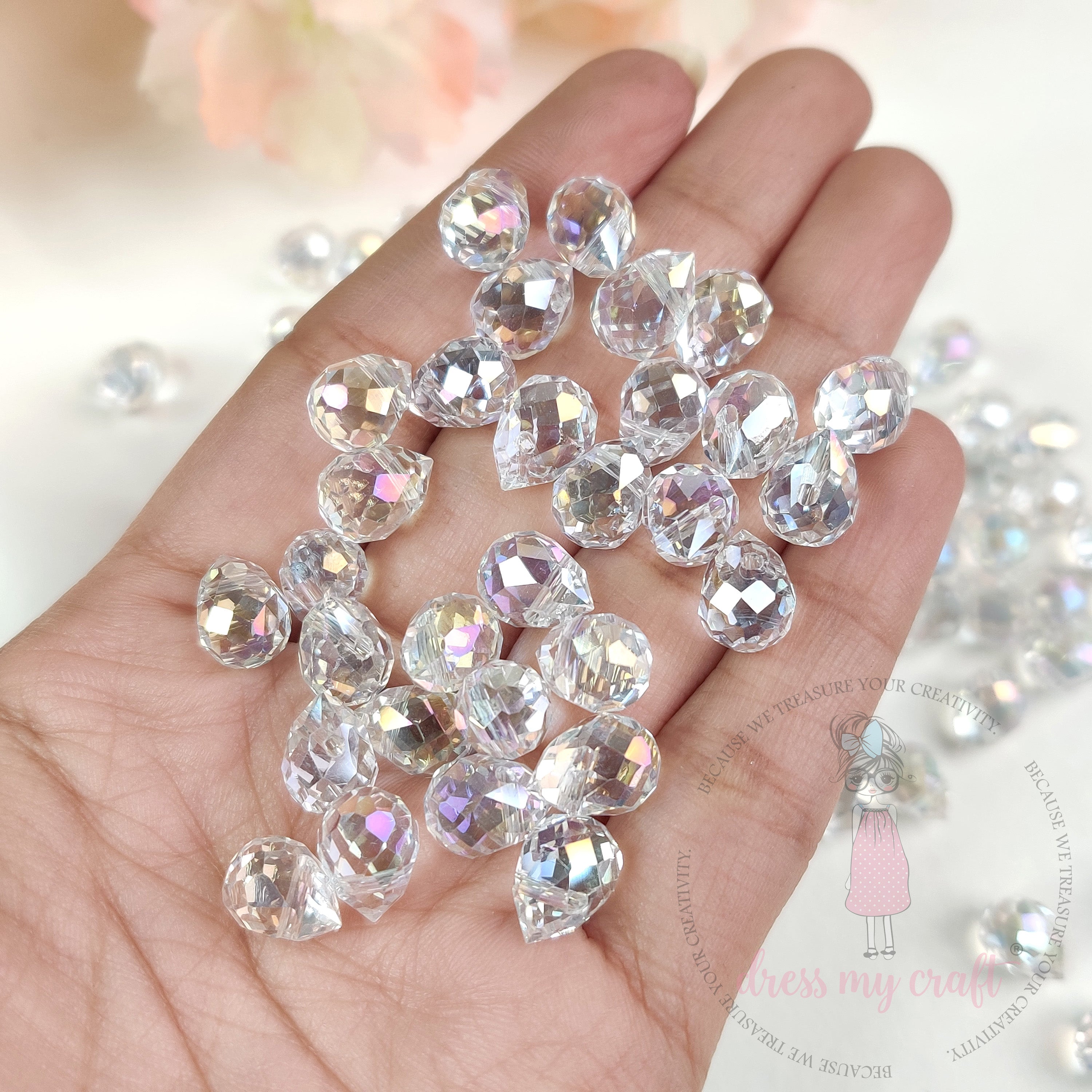Crystal Clear Drop Beads