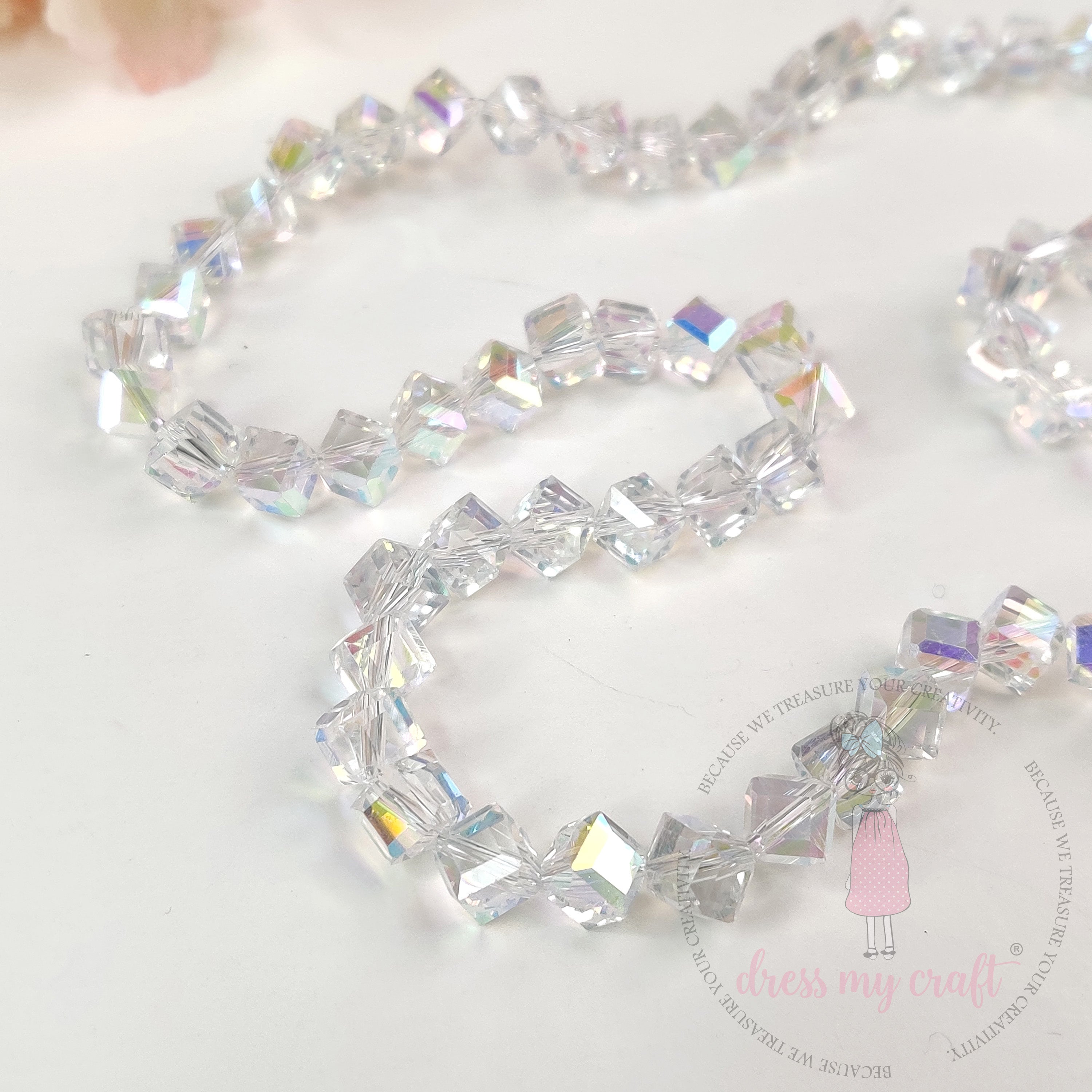 Crystal Clear Cube Beads