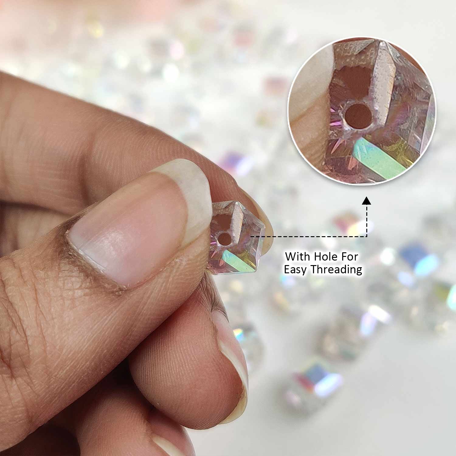 Crystal Clear Cube Beads