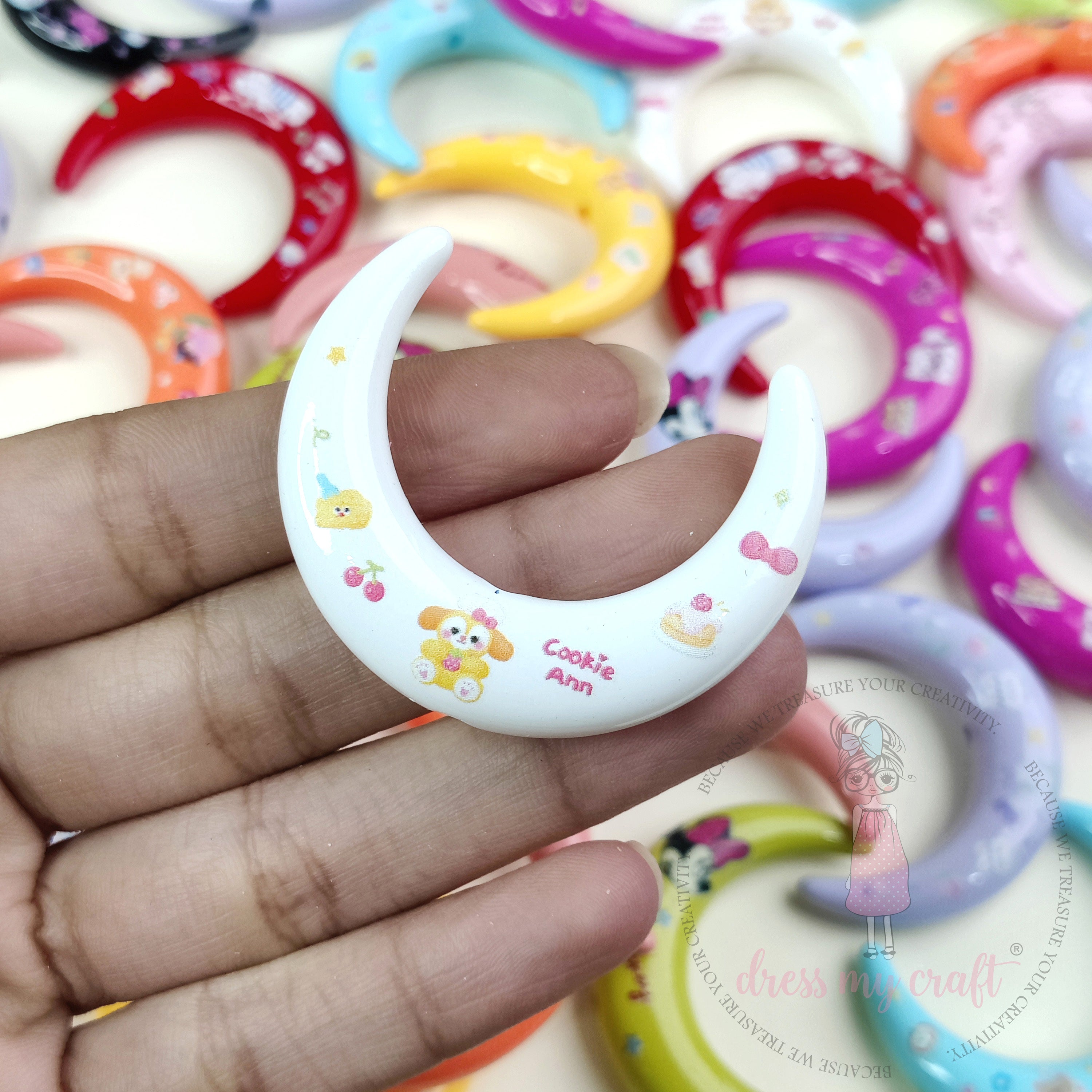 Kawaii Painted Moon Beads