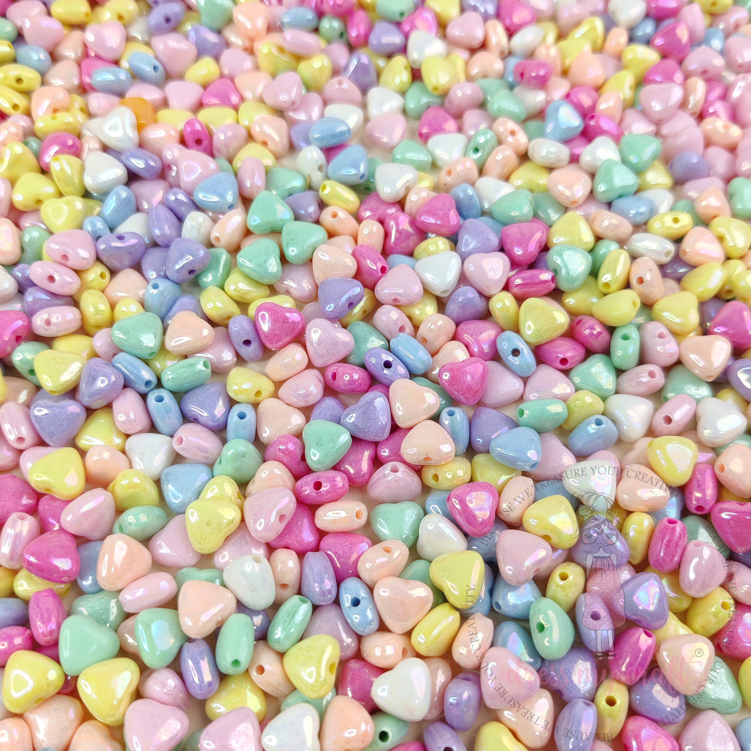 Sugar Bloom Heart Beads