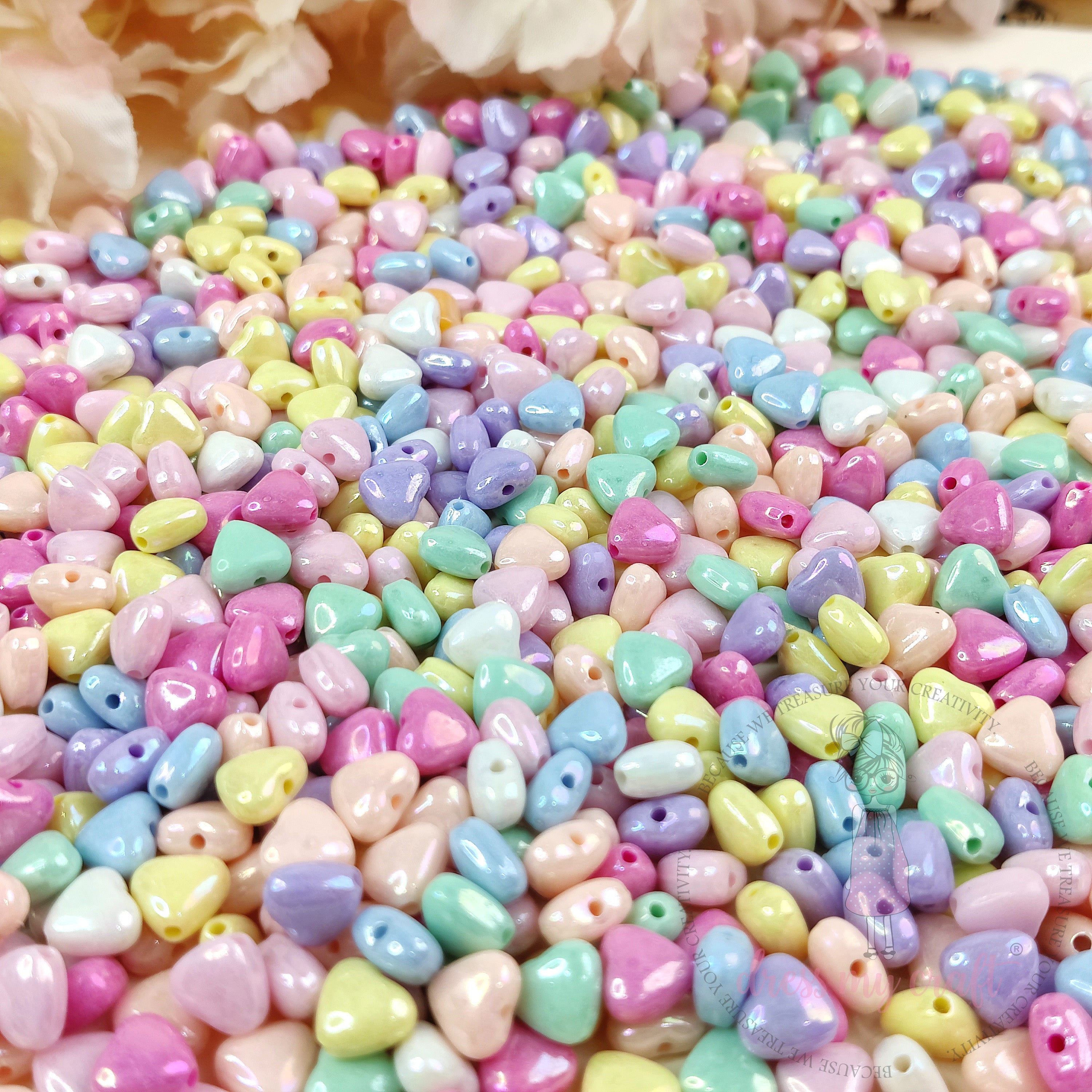 Sugar Bloom Heart Beads