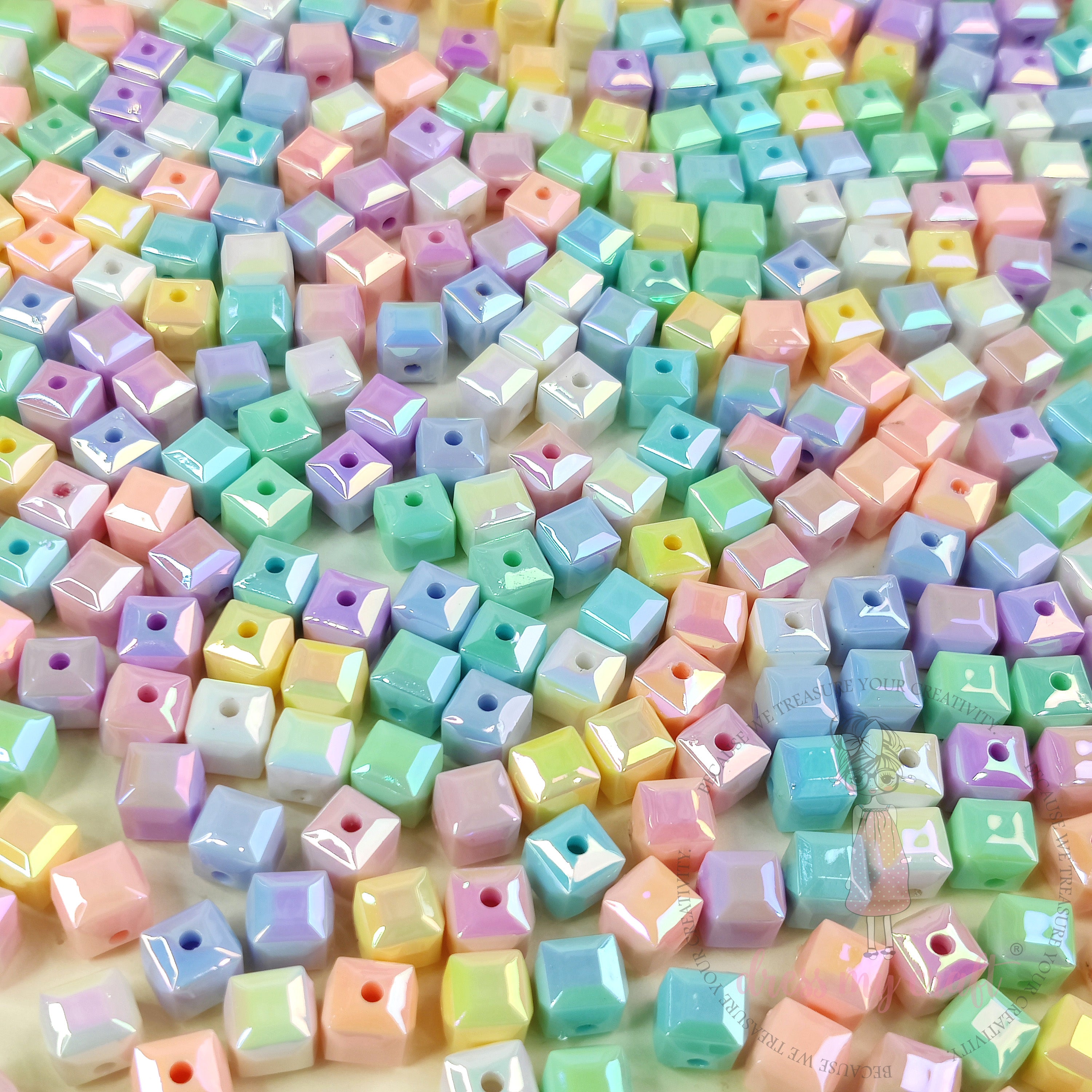 Dreamy Pastel Cube Beads