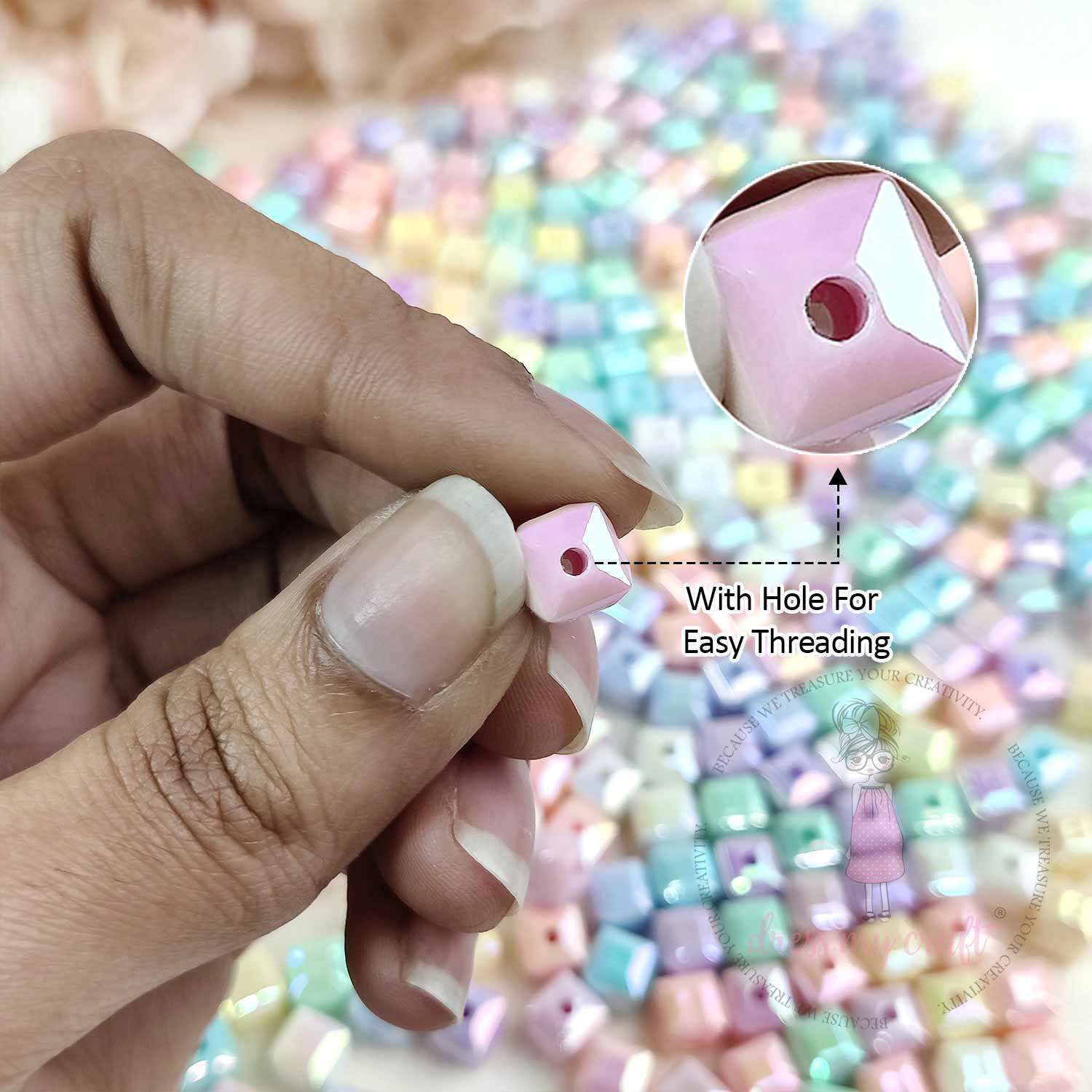 Dreamy Pastel Cube Beads