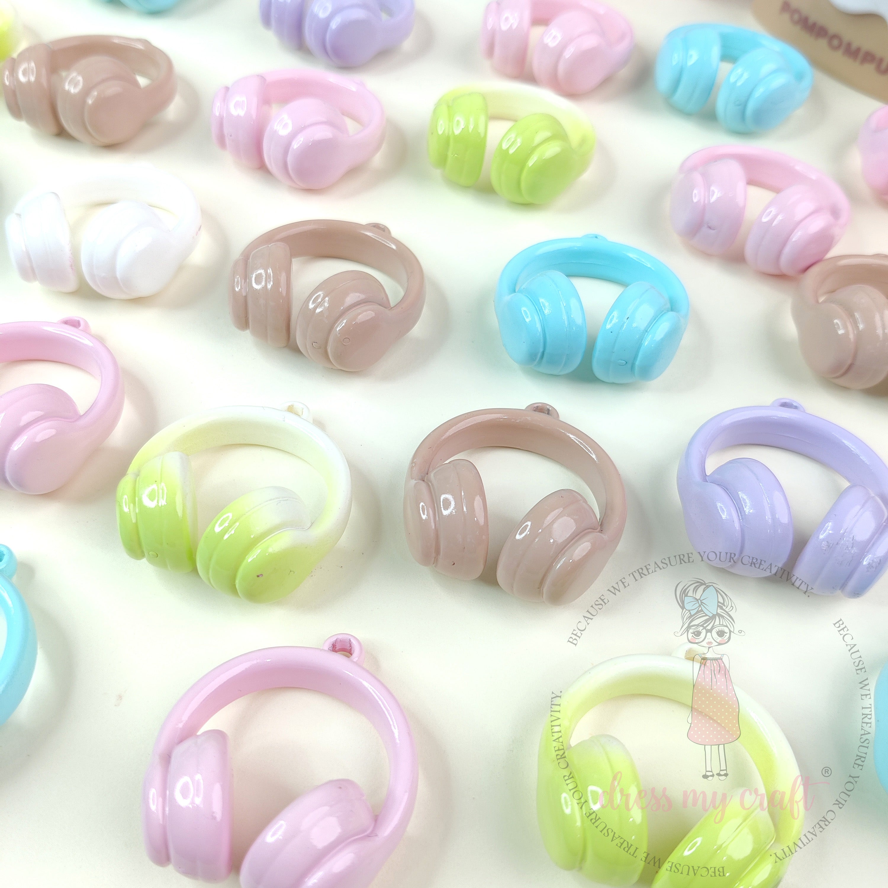 Pastel Headphone Charm with Hanging Loop
