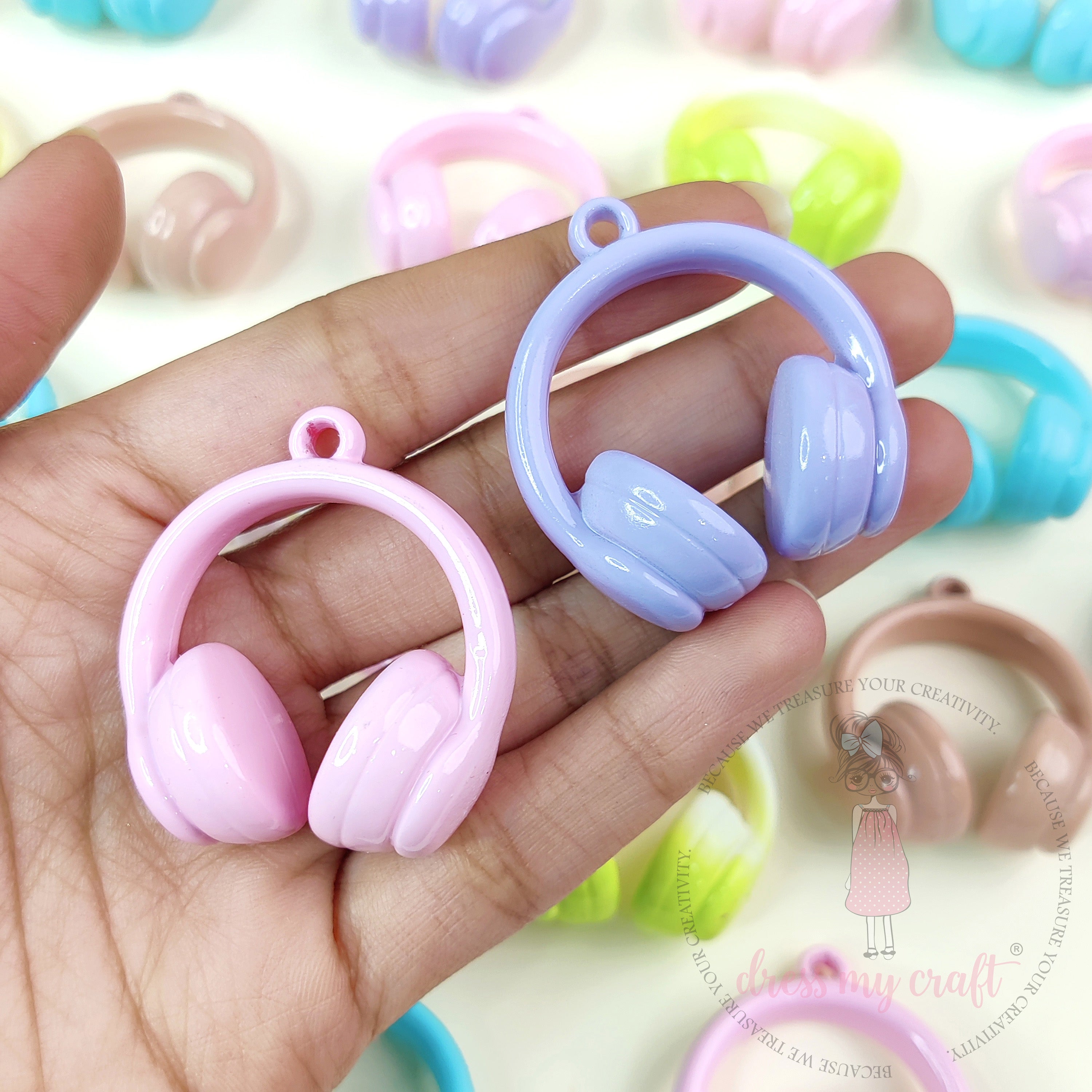 Pastel Headphone Charm with Hanging Loop