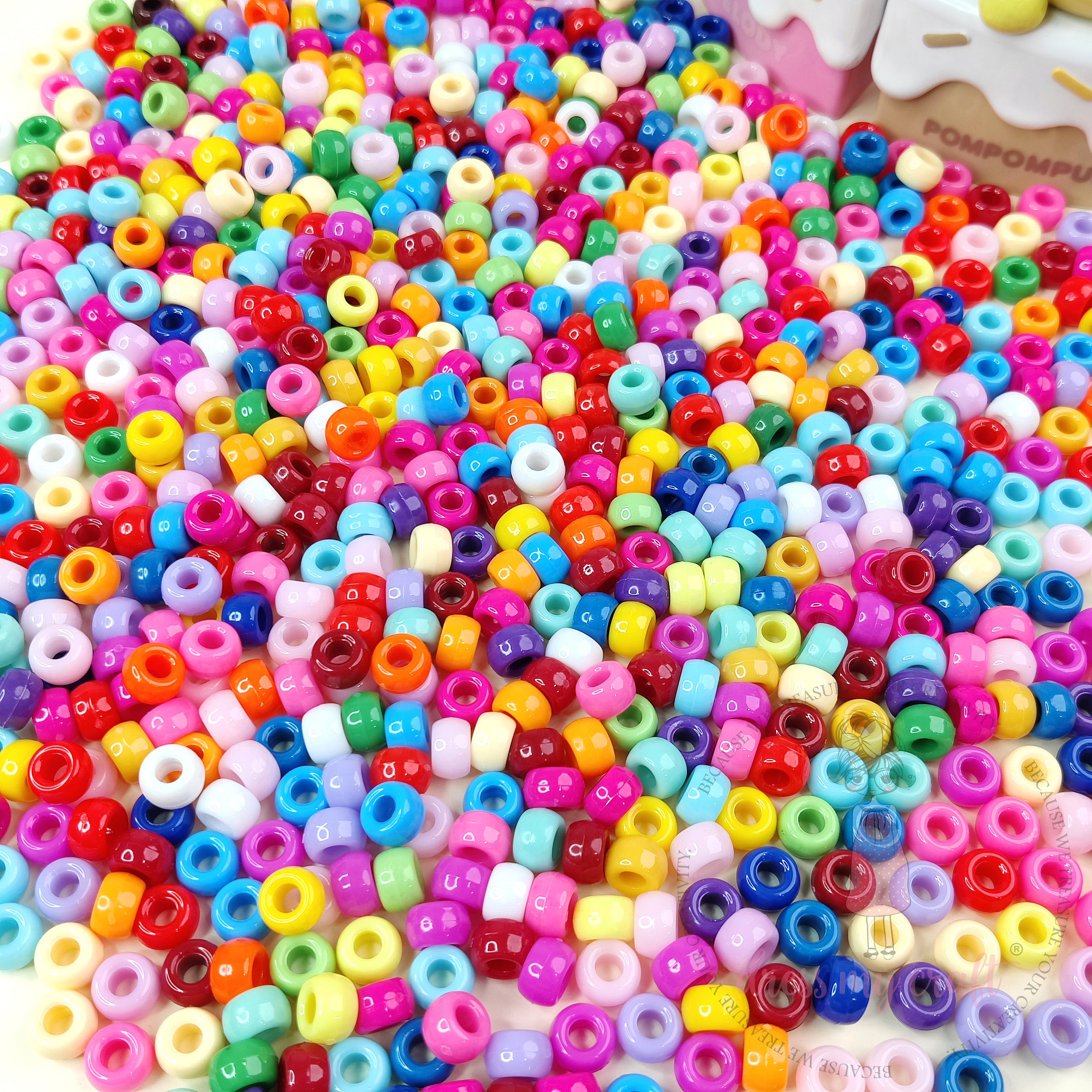 Glossy Multicolour Barrel Beads