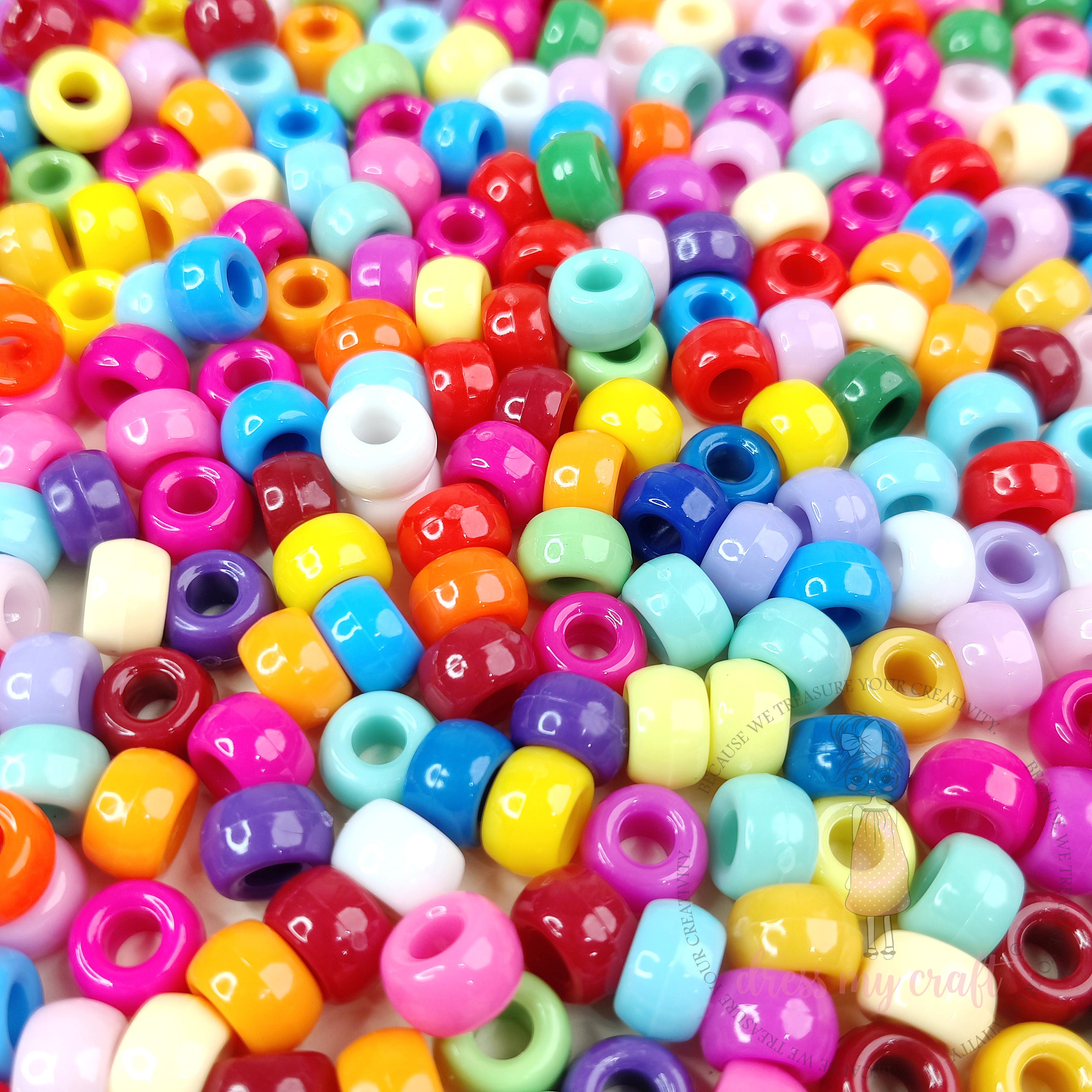 Glossy Multicolour Barrel Beads