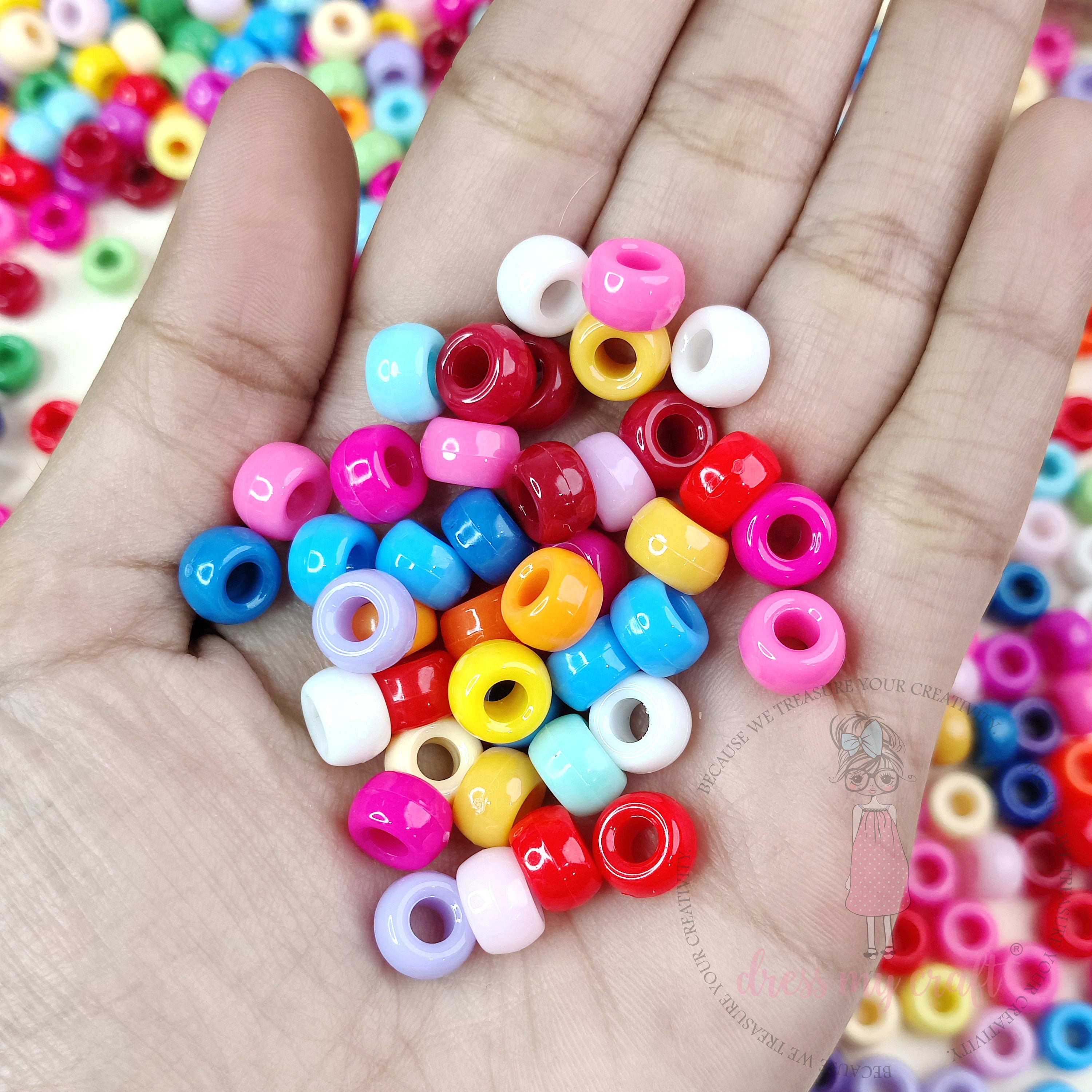 Glossy Multicolour Barrel Beads
