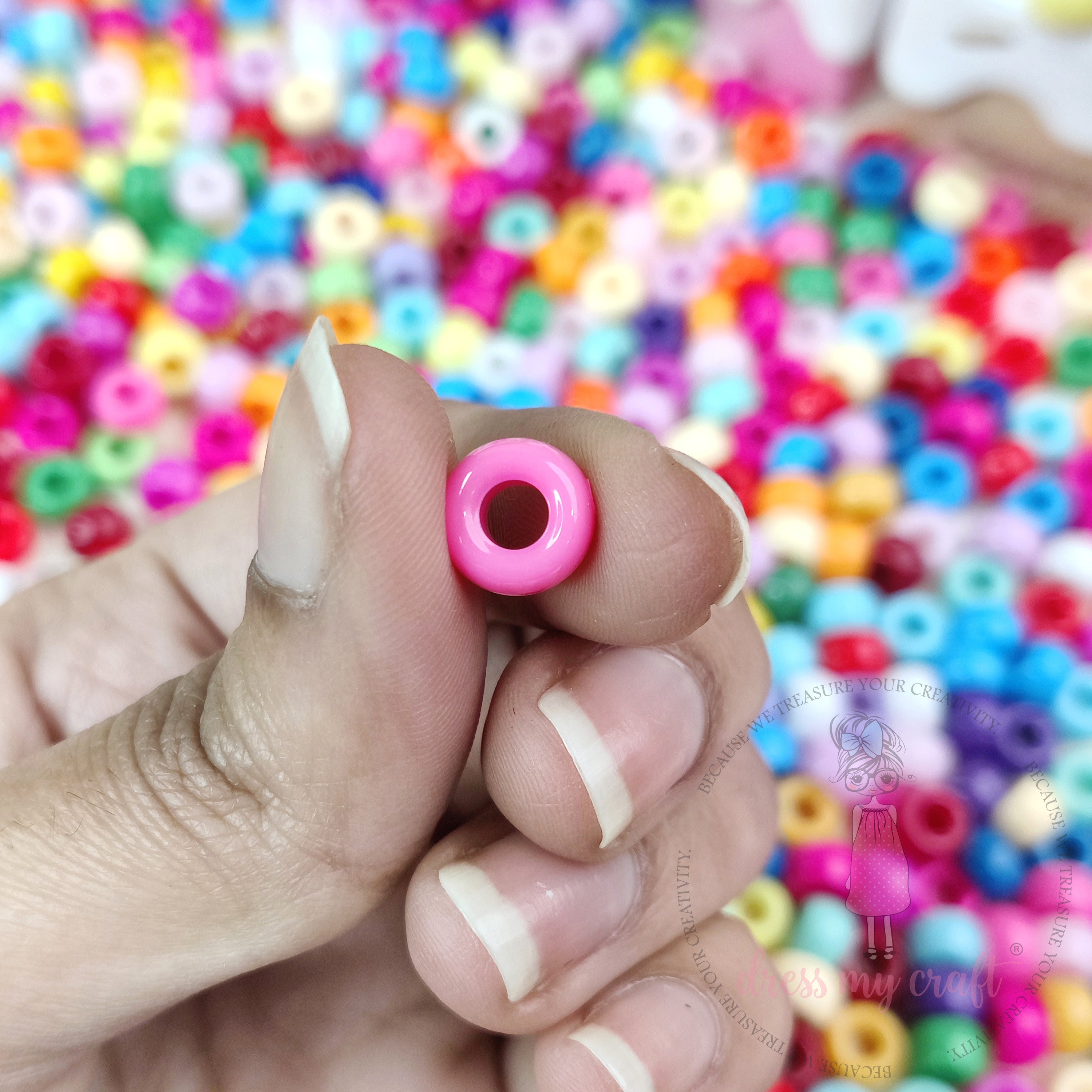 Glossy Multicolour Barrel Beads