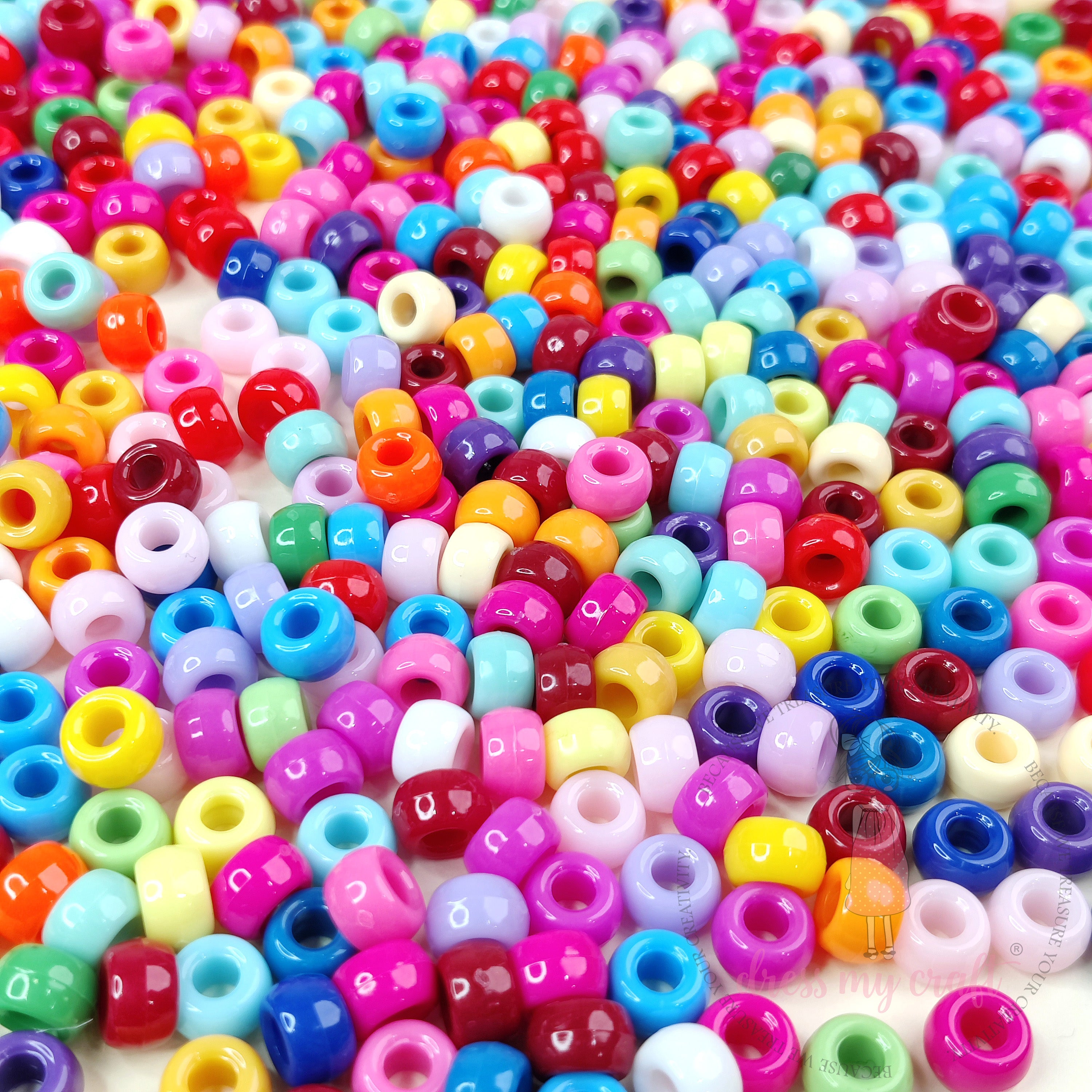 Glossy Multicolour Barrel Beads