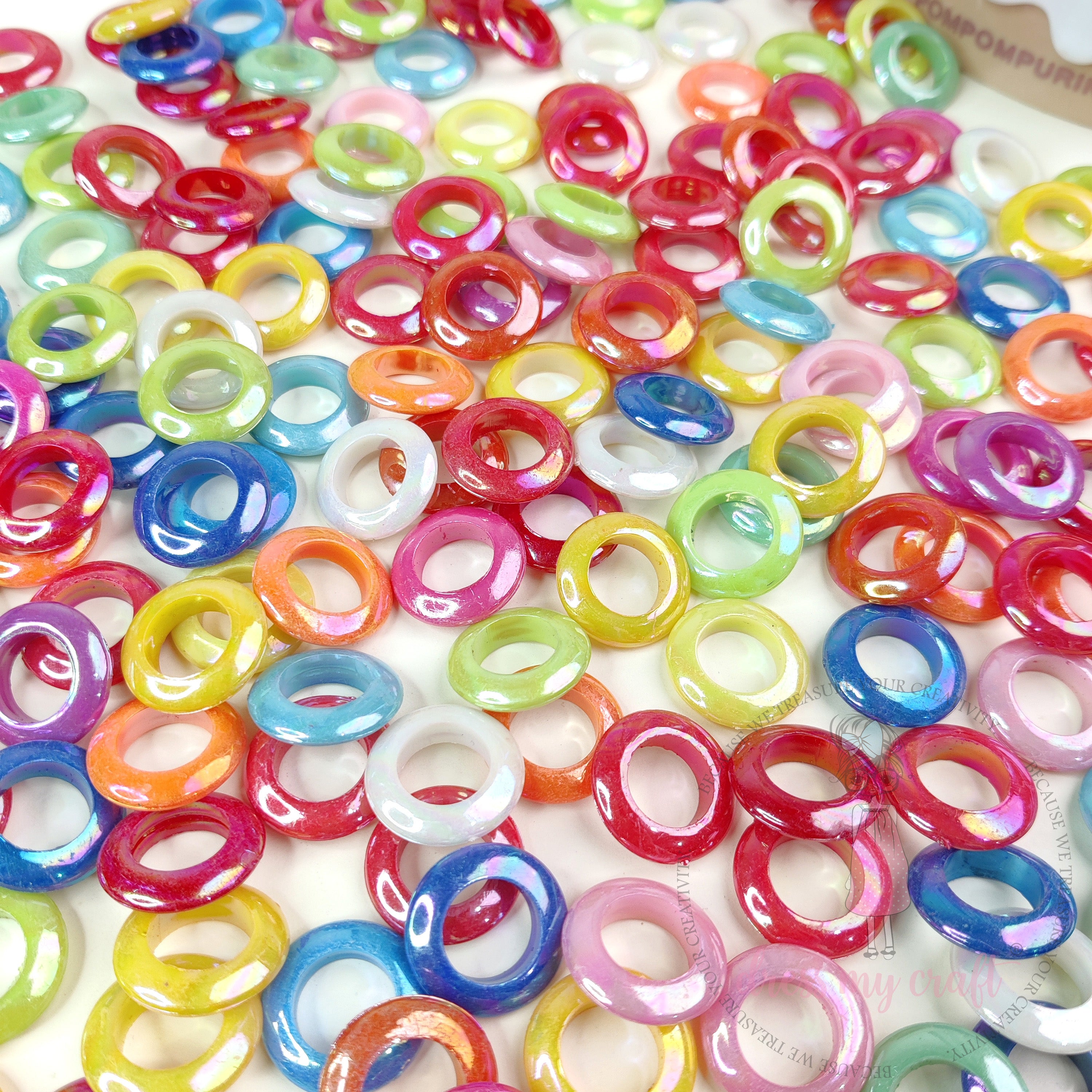 Glossy Multicolour Ring Beads