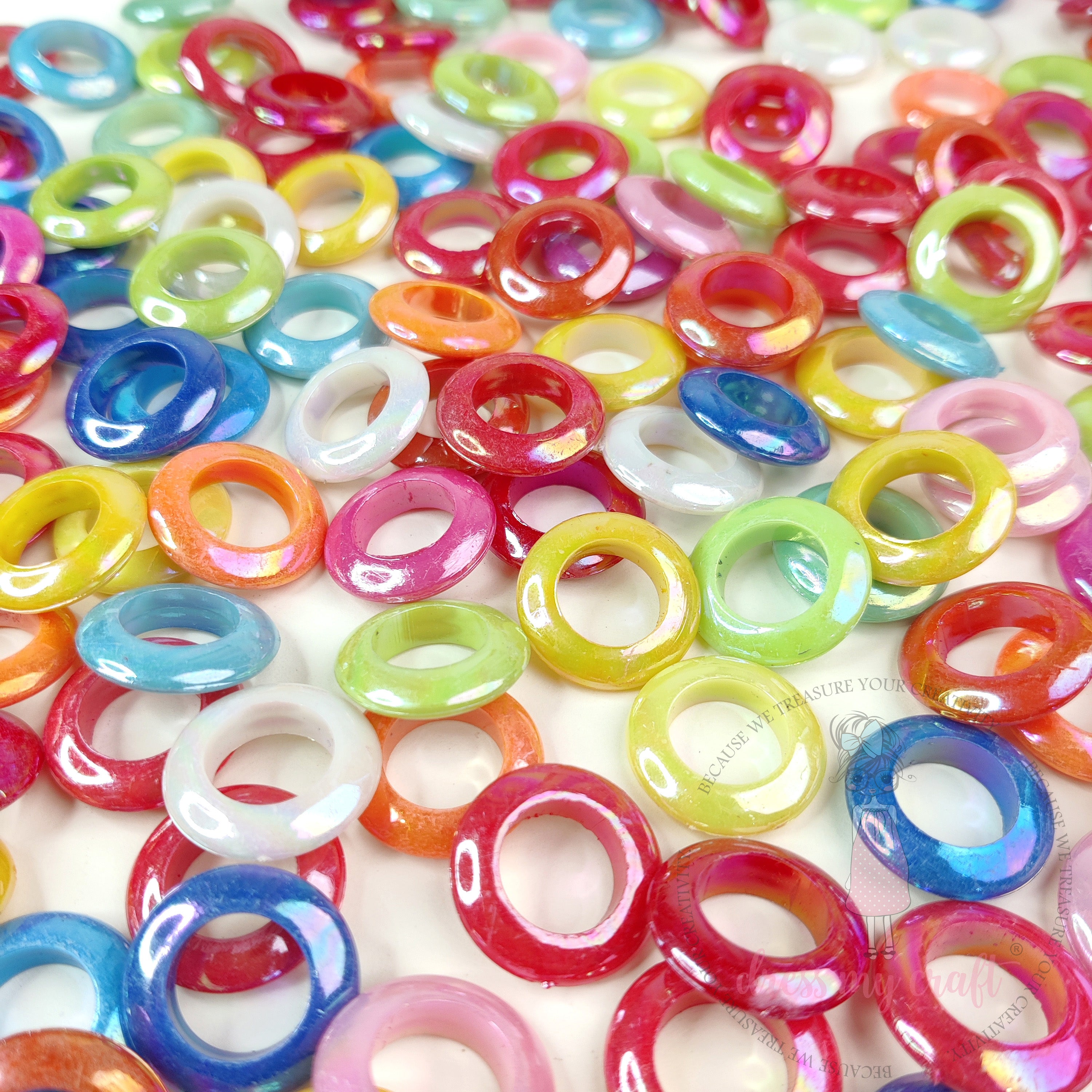 Glossy Multicolour Ring Beads