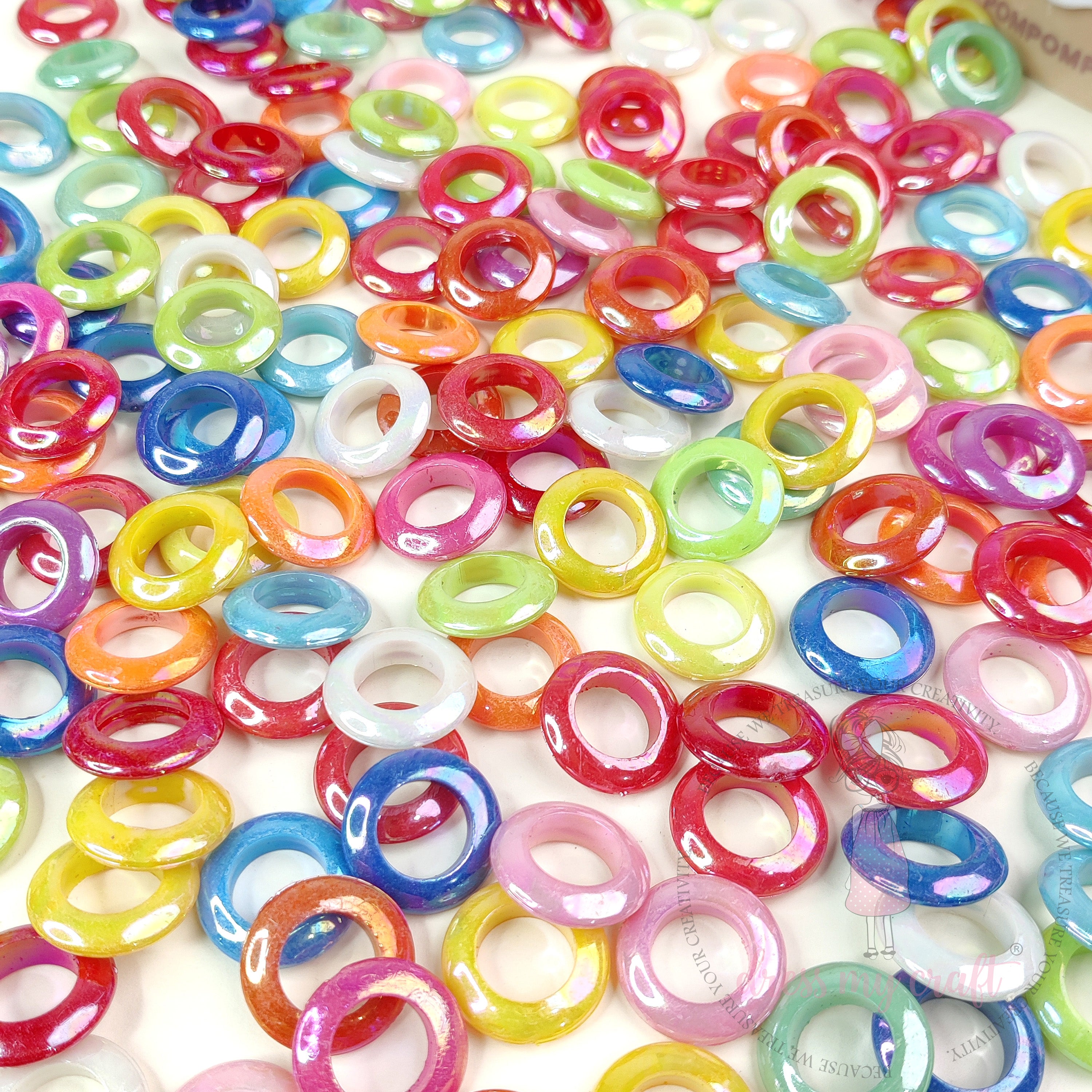 Glossy Multicolour Ring Beads