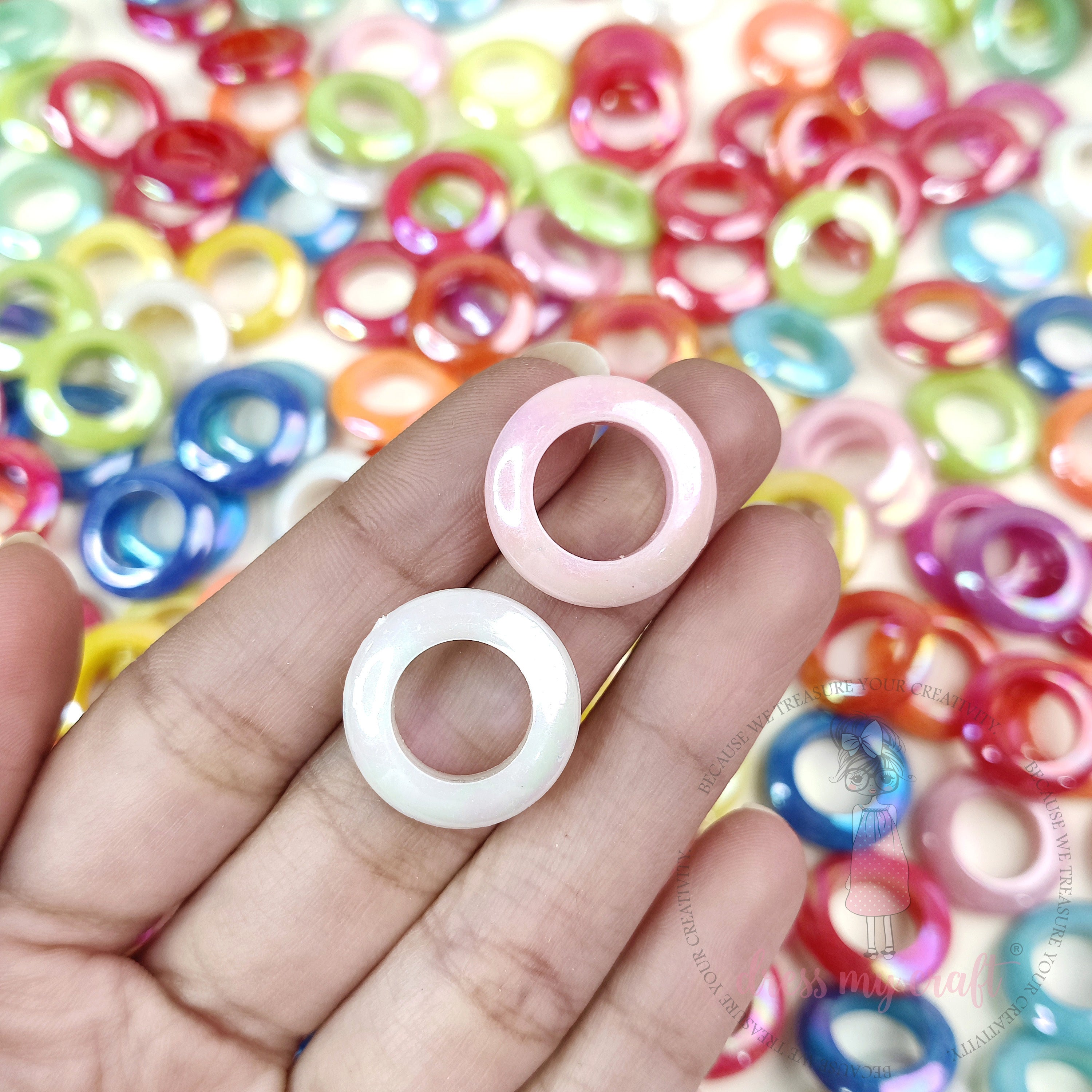 Glossy Multicolour Ring Beads