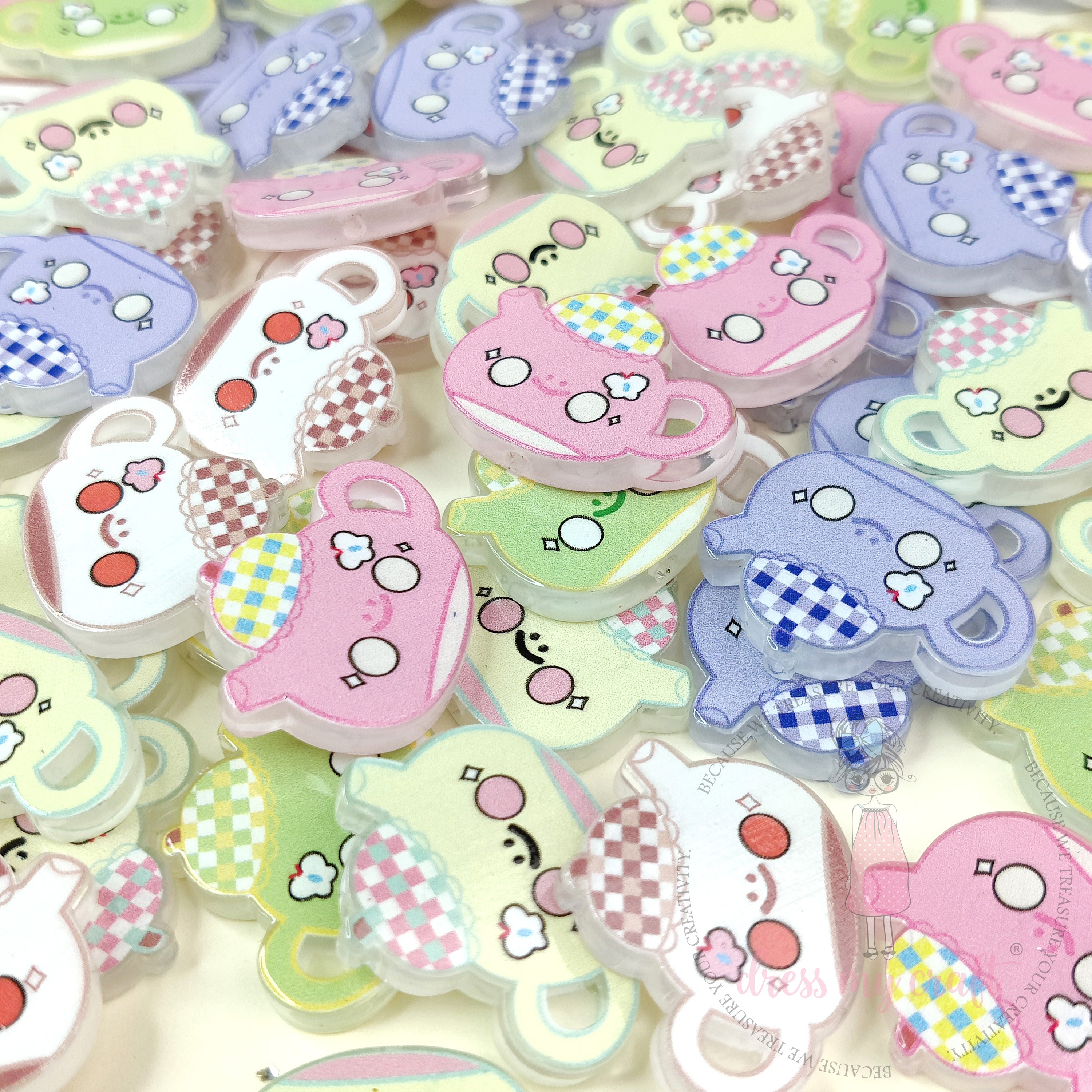 Kawaii Acrylic Teapot Beads