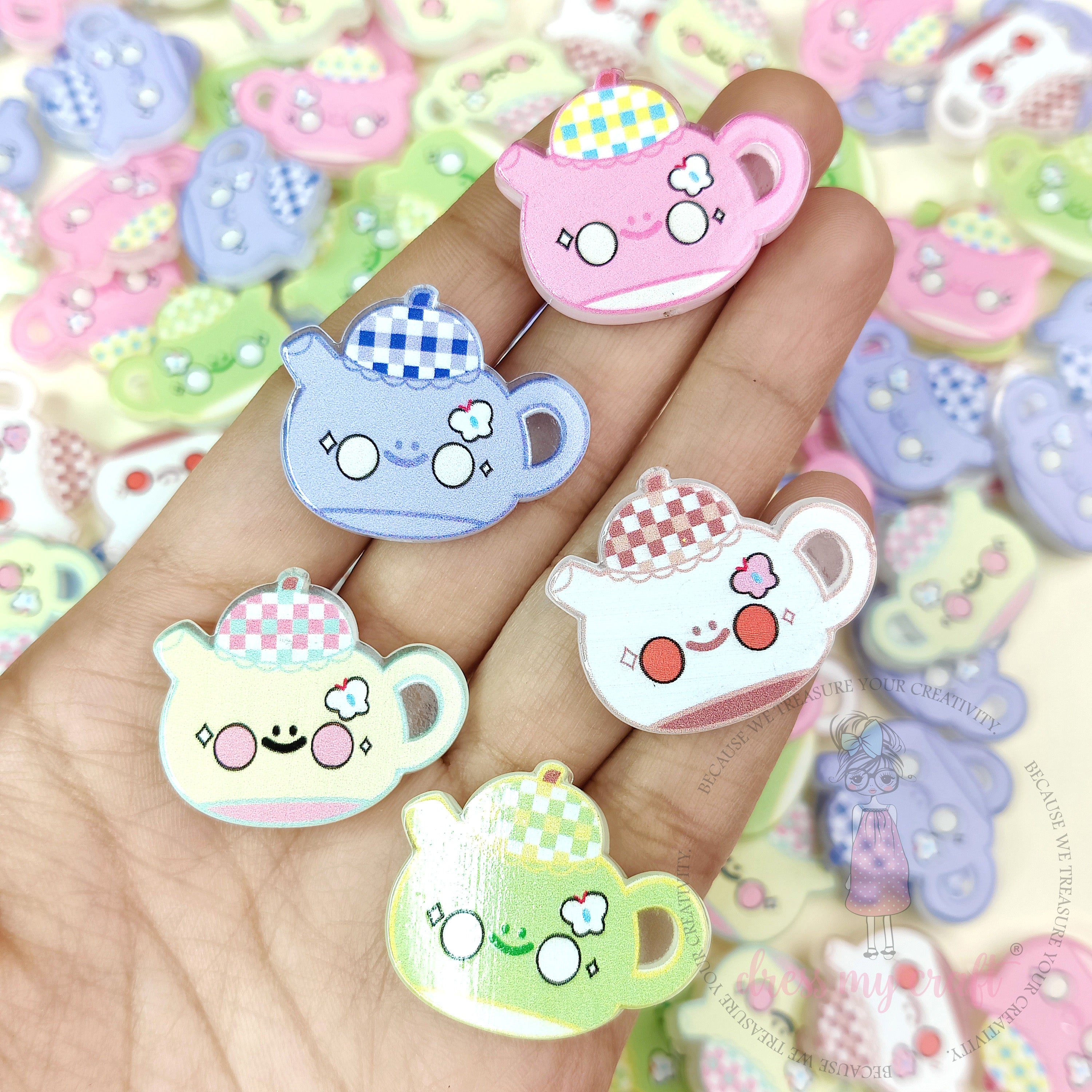 Kawaii Acrylic Teapot Beads