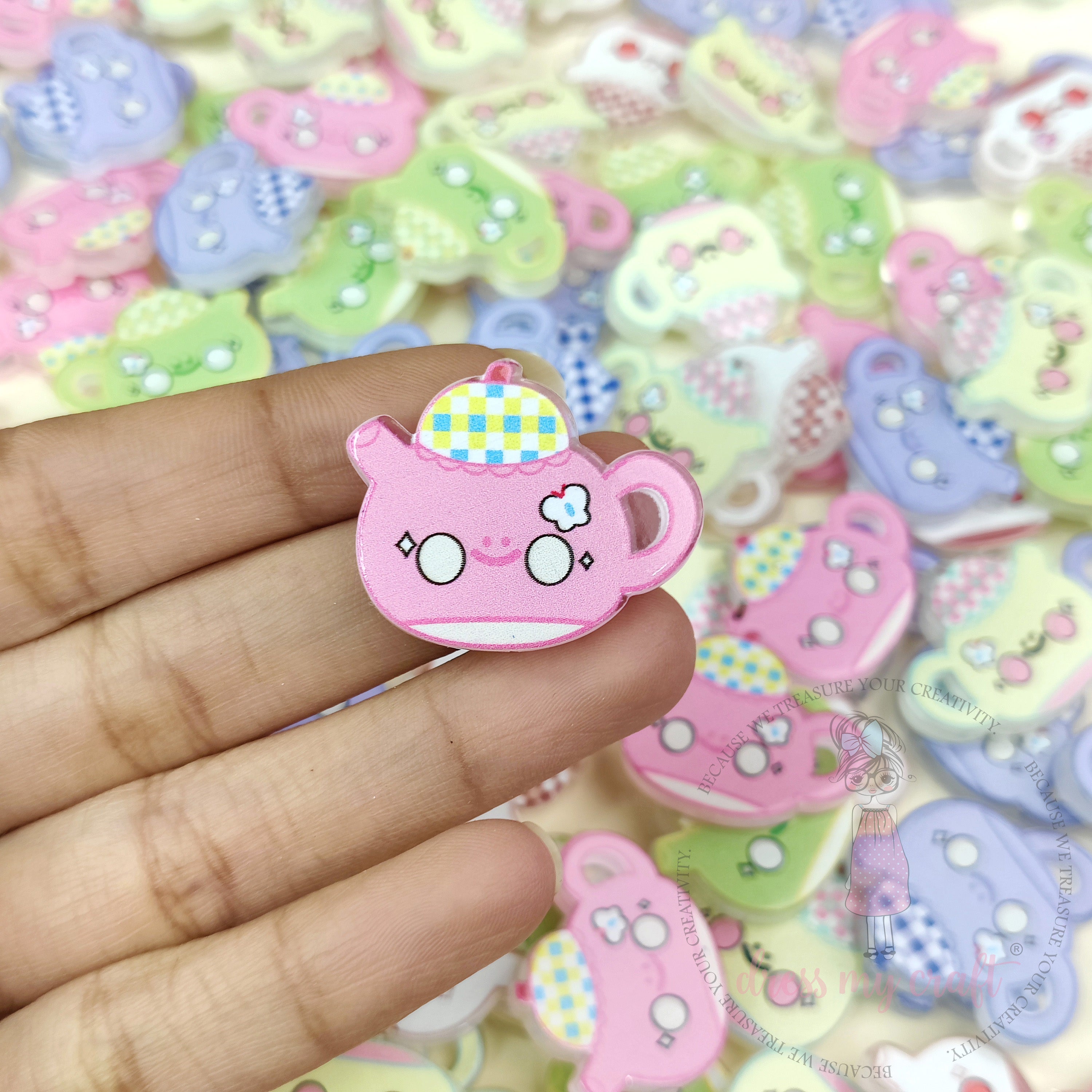 Kawaii Acrylic Teapot Beads