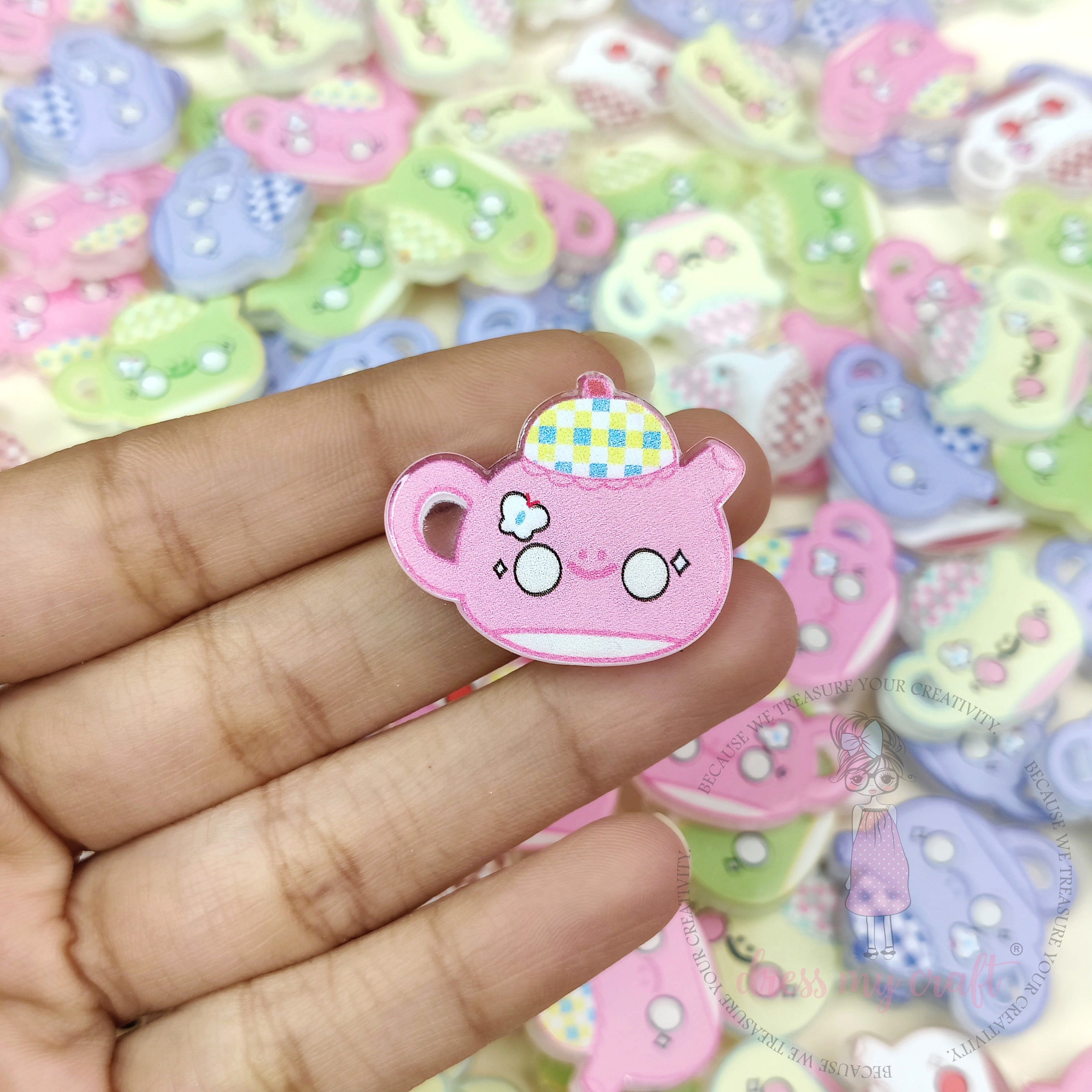 Kawaii Acrylic Teapot Beads