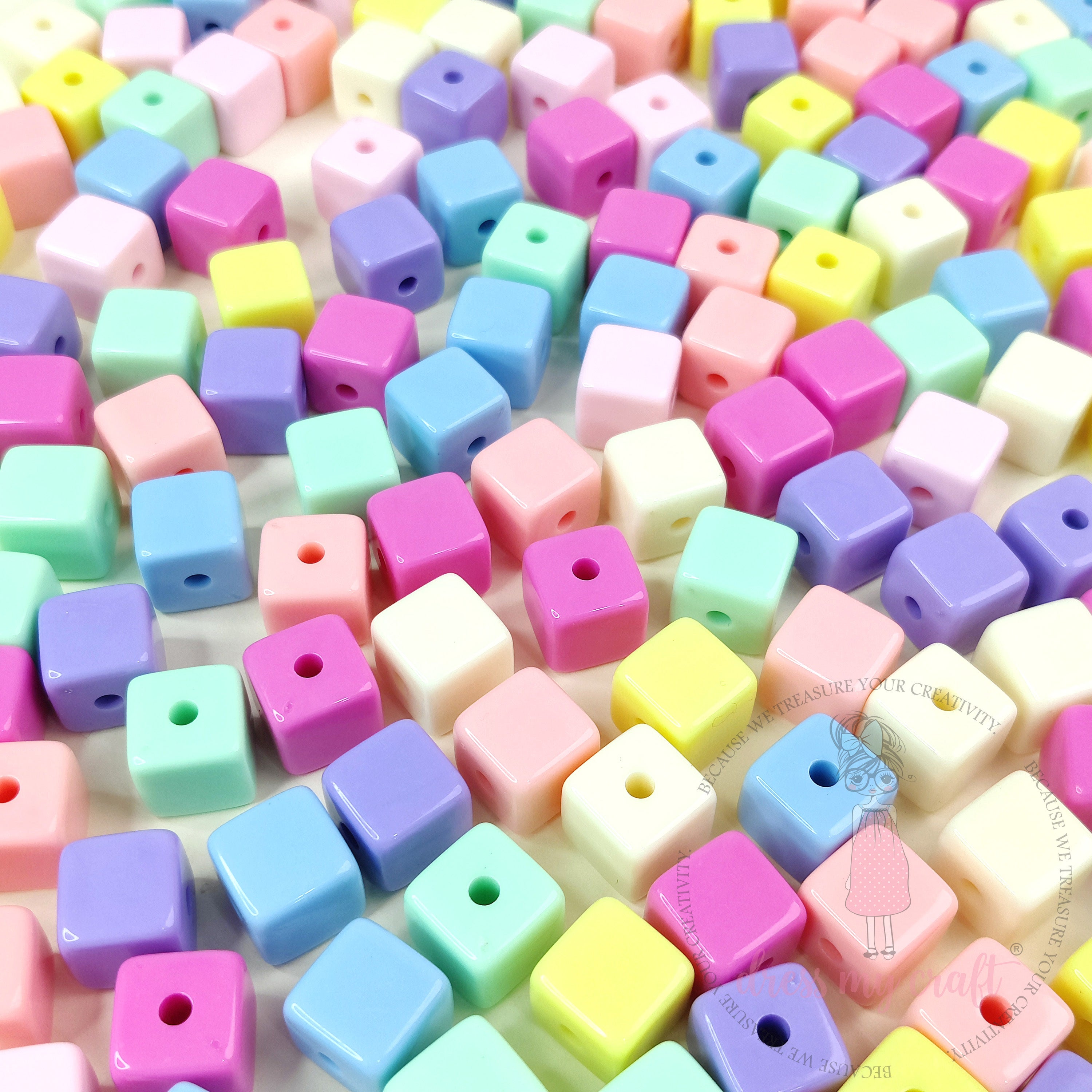 Glossy Pastel Square Beads