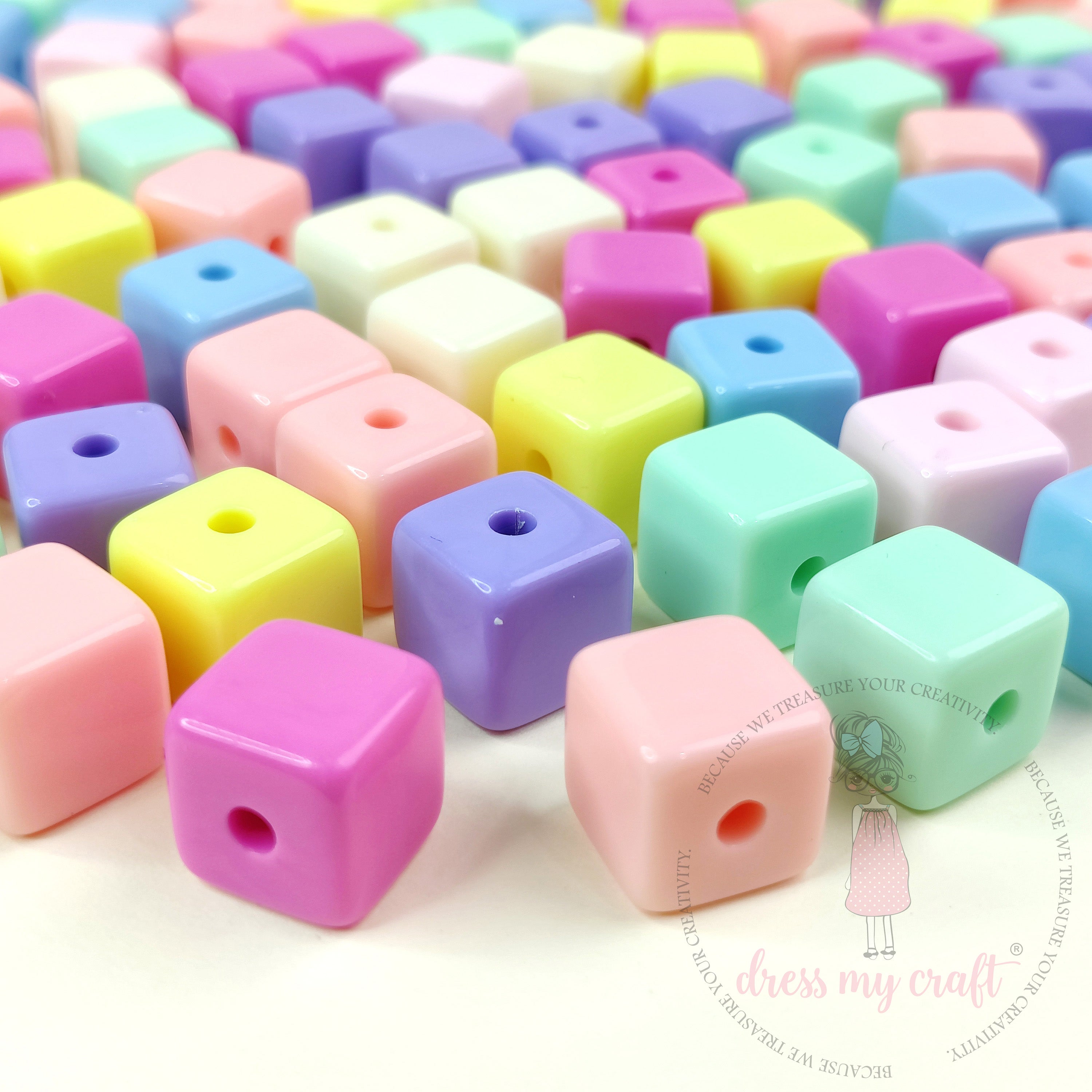 Glossy Pastel Square Beads