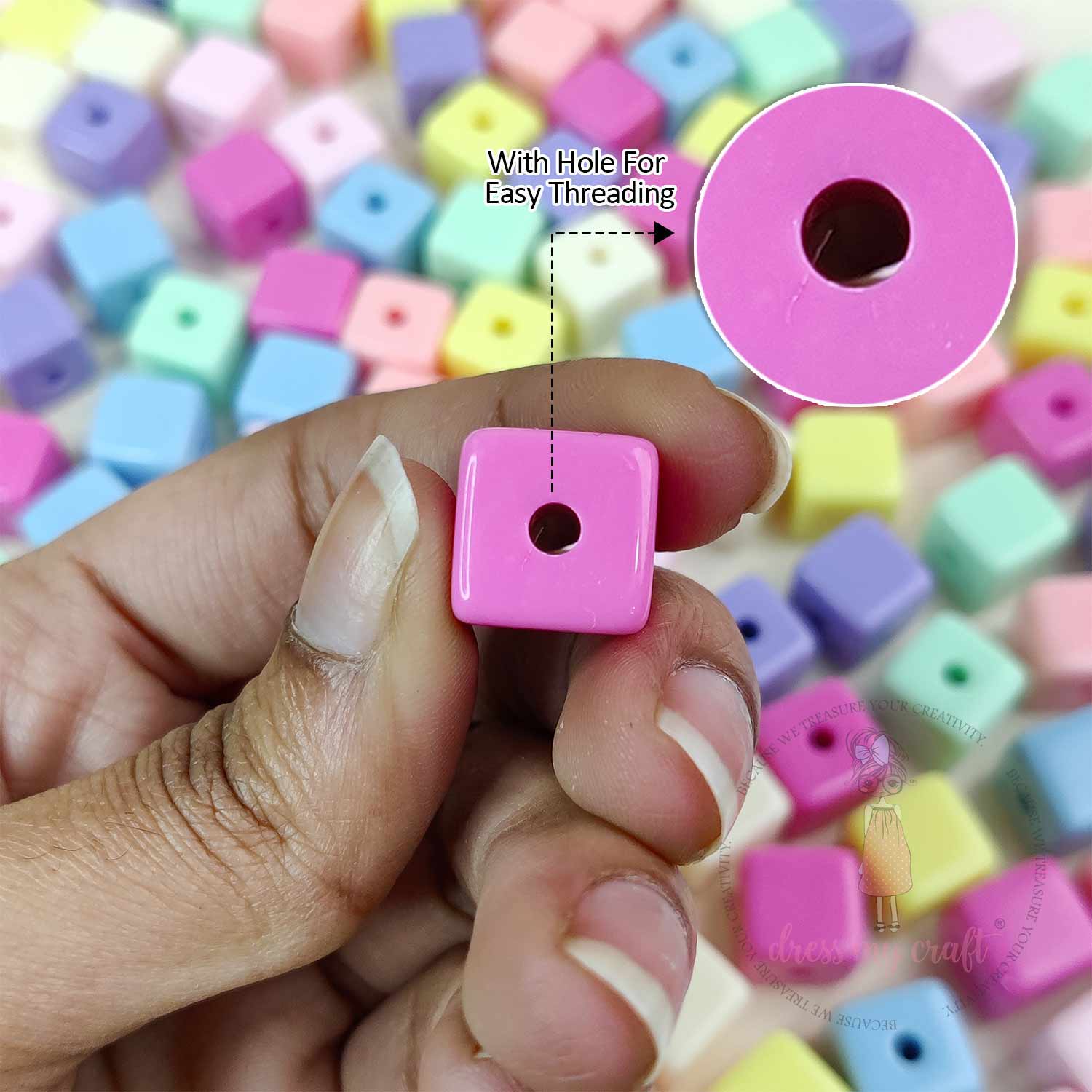 Glossy Pastel Square Beads