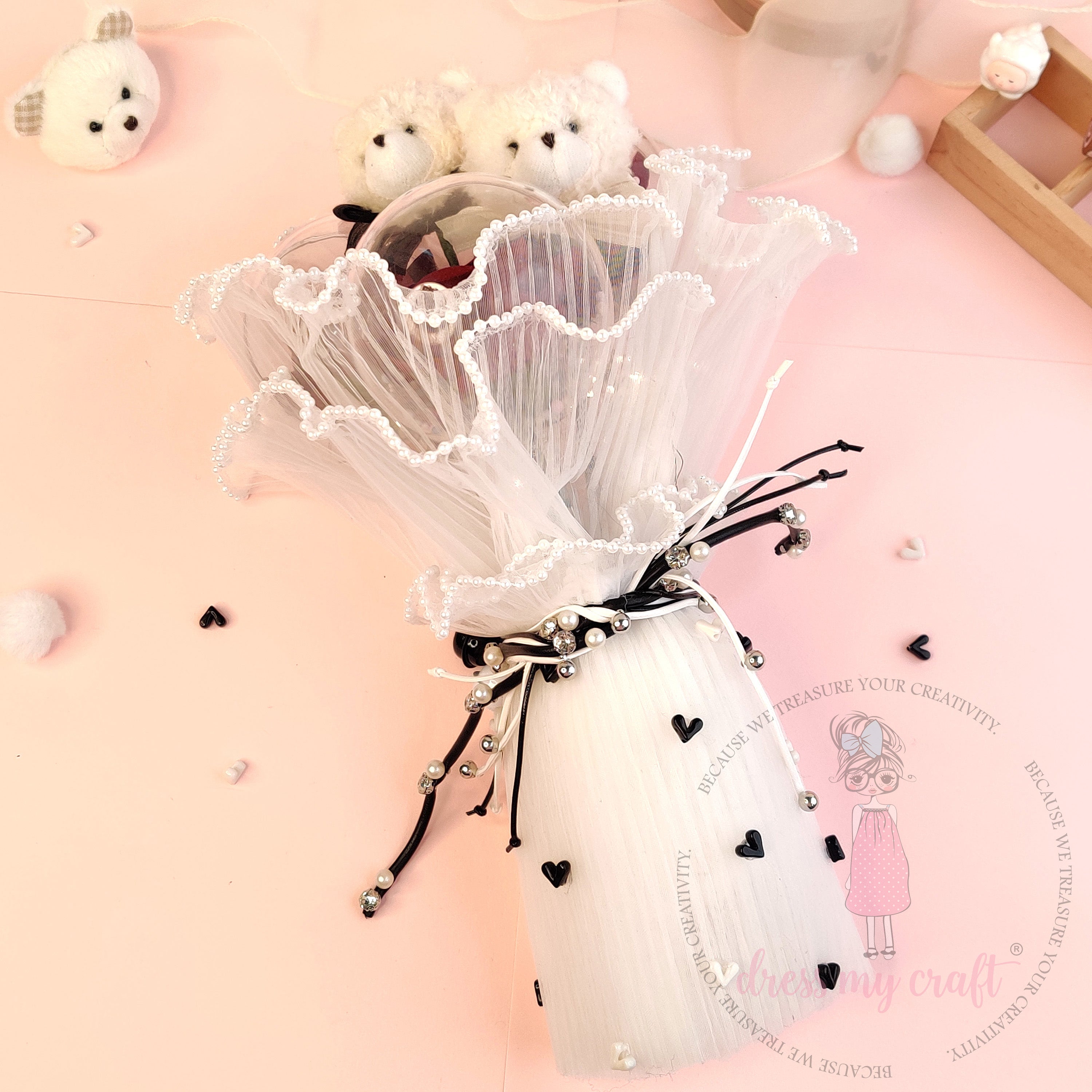 Teddy Rose Bouquet With Lights