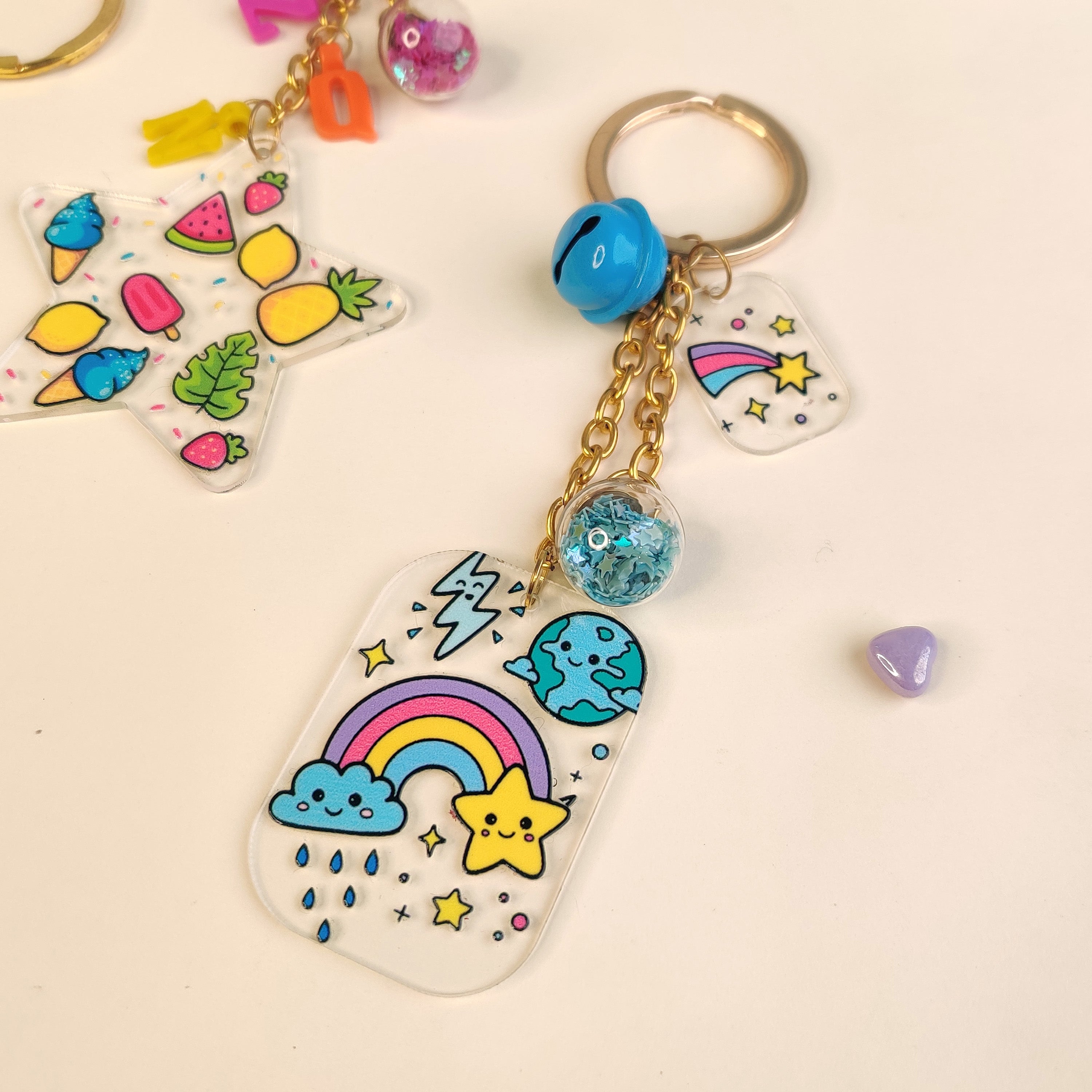 Rounded Rectangle Keychain Blanks (With Chain & Rings)
