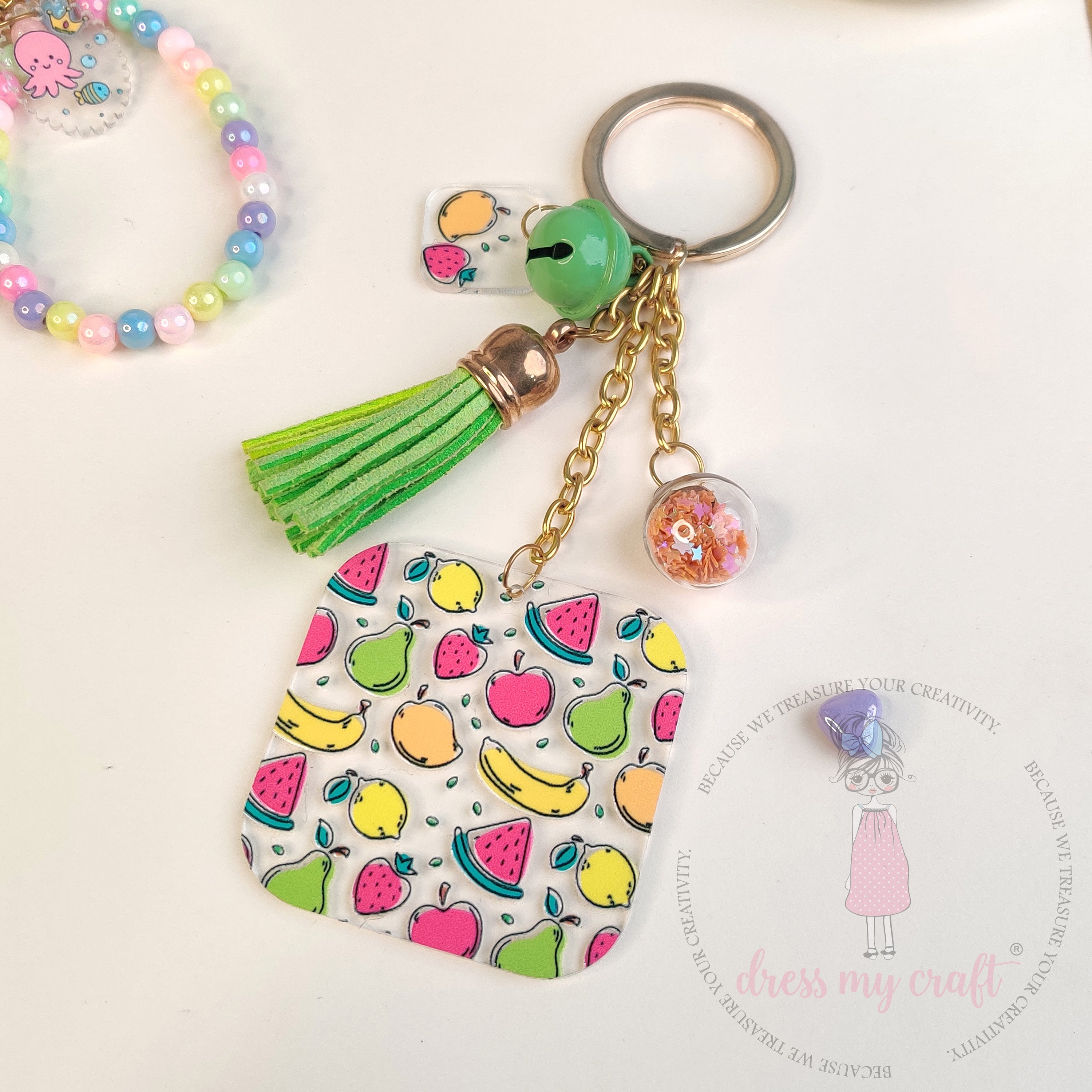 Rounded Square Keychain Blanks (With Chain & Rings)