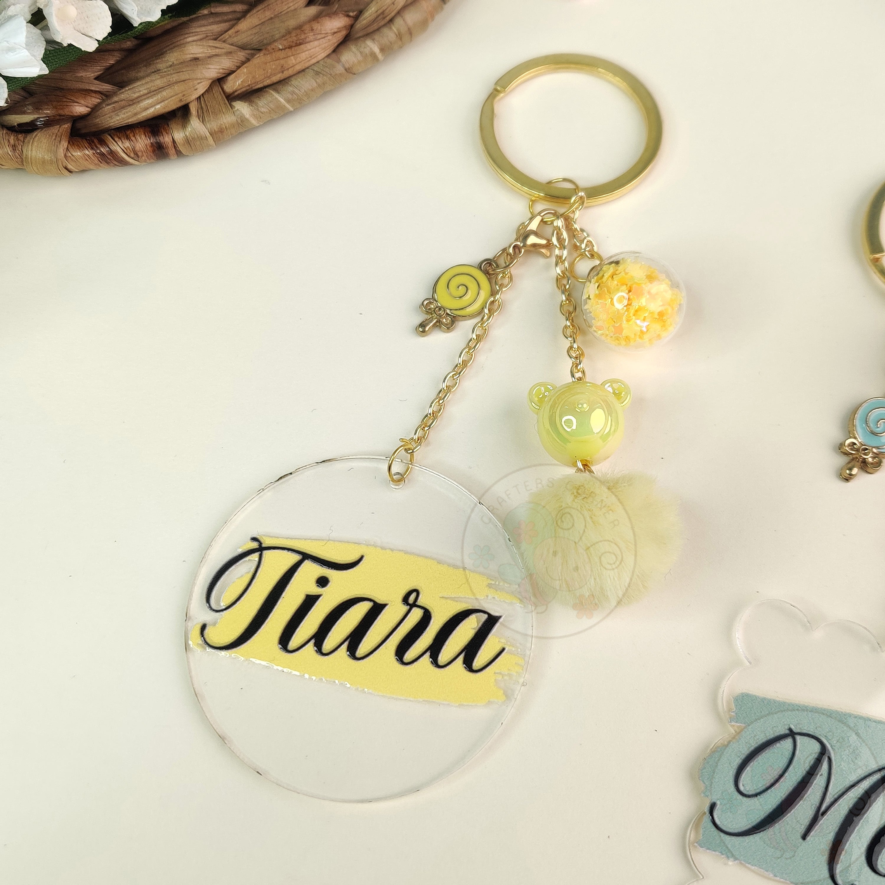 Round Circle Keychain Blanks (With Chain & Rings)