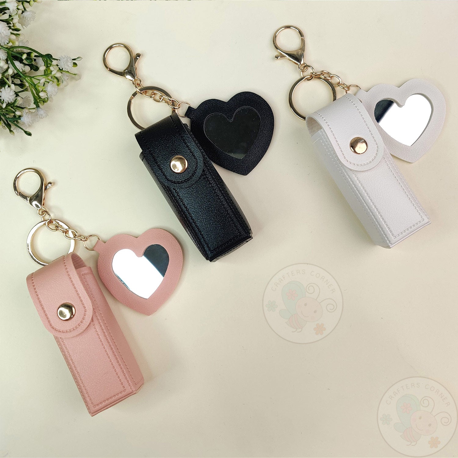 Leather Lipstick Case with Mirror - Combo
