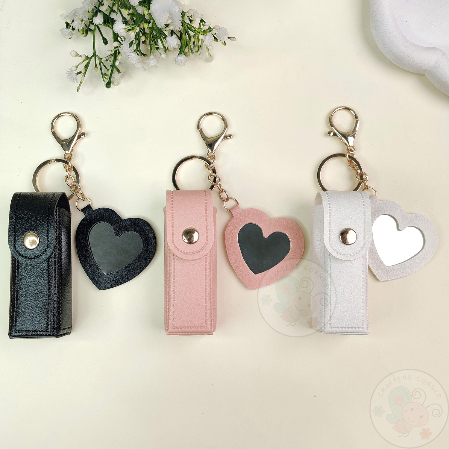 Leather Lipstick Case with Mirror - Combo