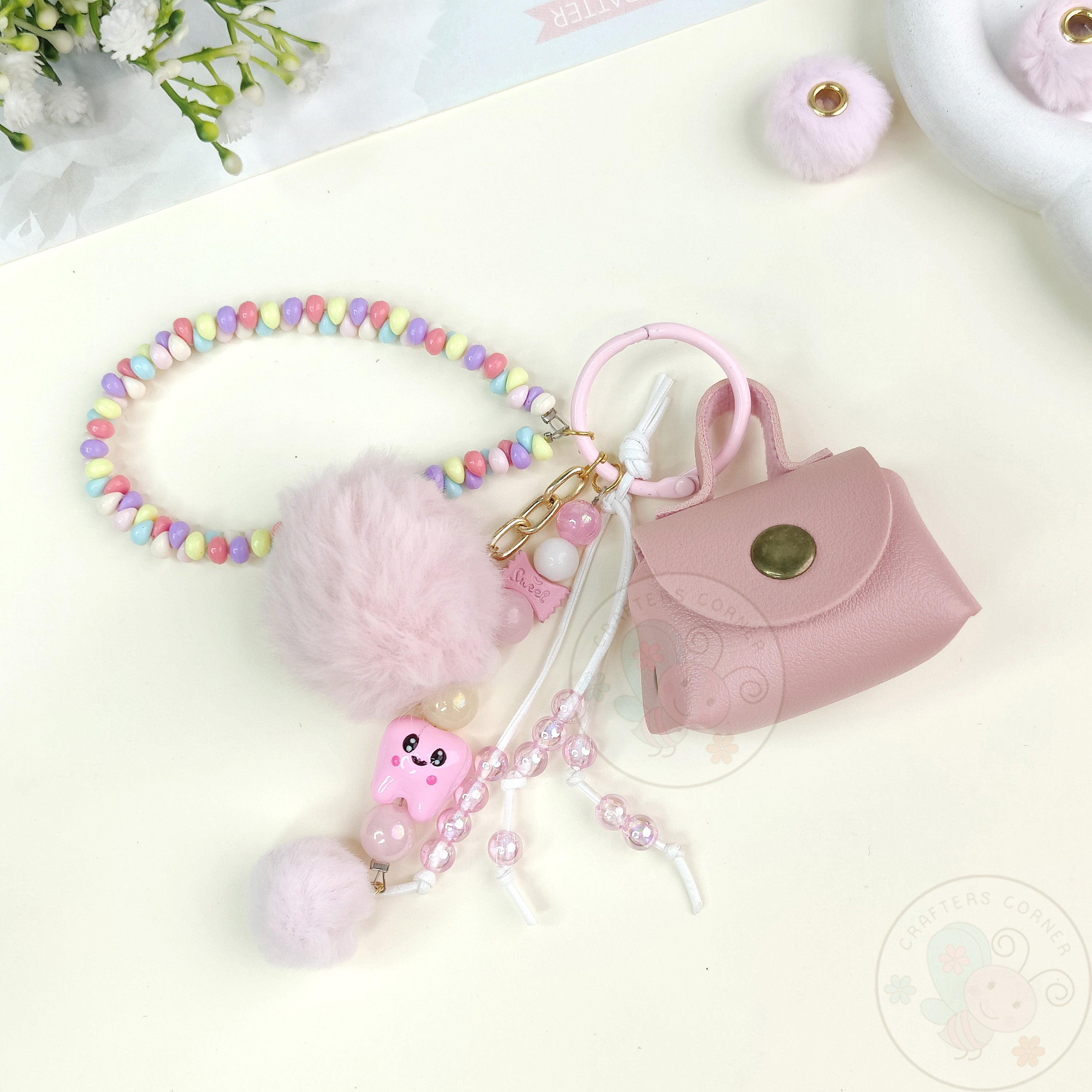 Mini Bag Style Leather Coin Purse - Blush Pink